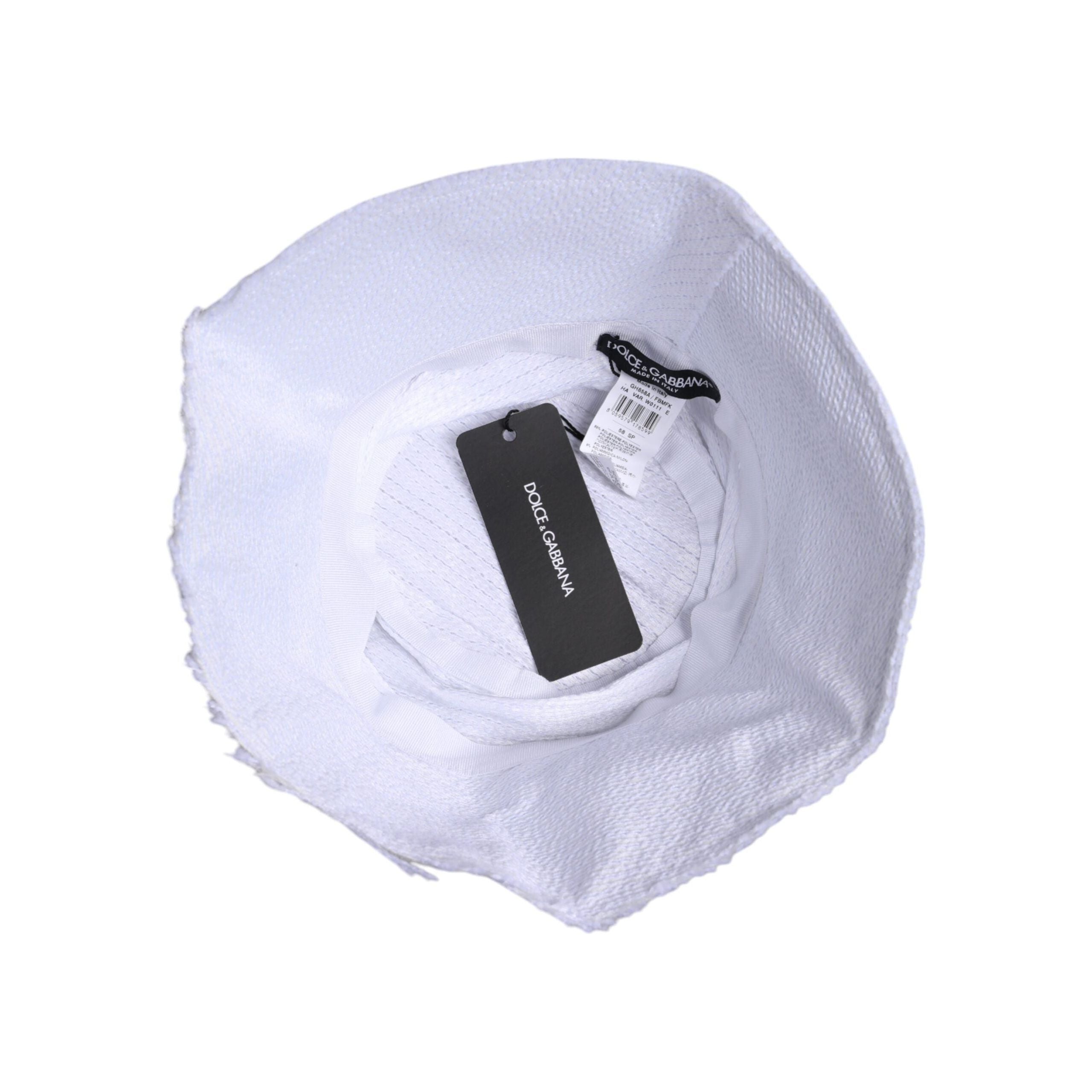 Dolce & Gabbana White Cotton Wide Brim Bucket Hat