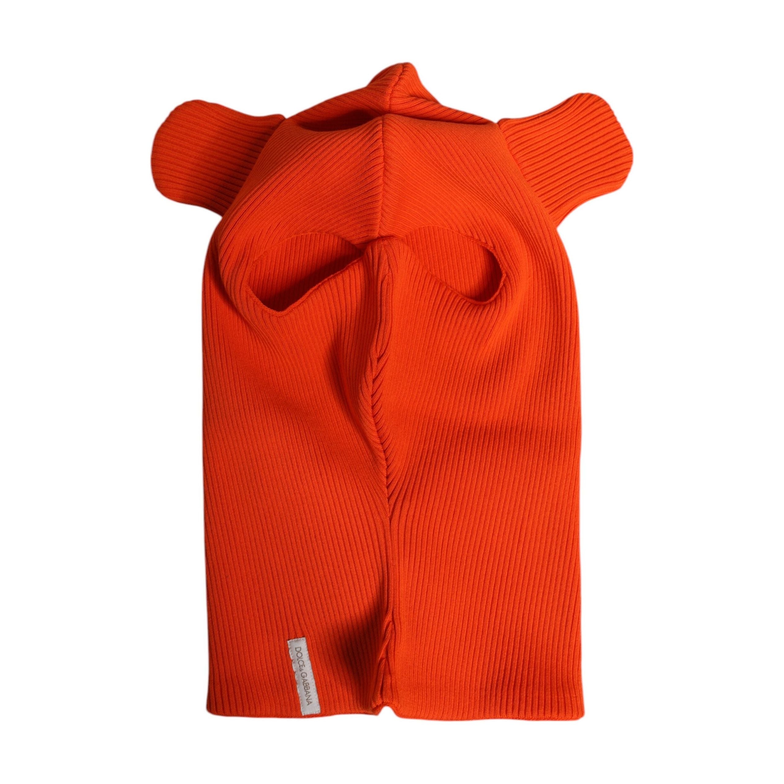 Dolce & Gabbana Orange Cotton Whole Head Wrap Balaclava Hat