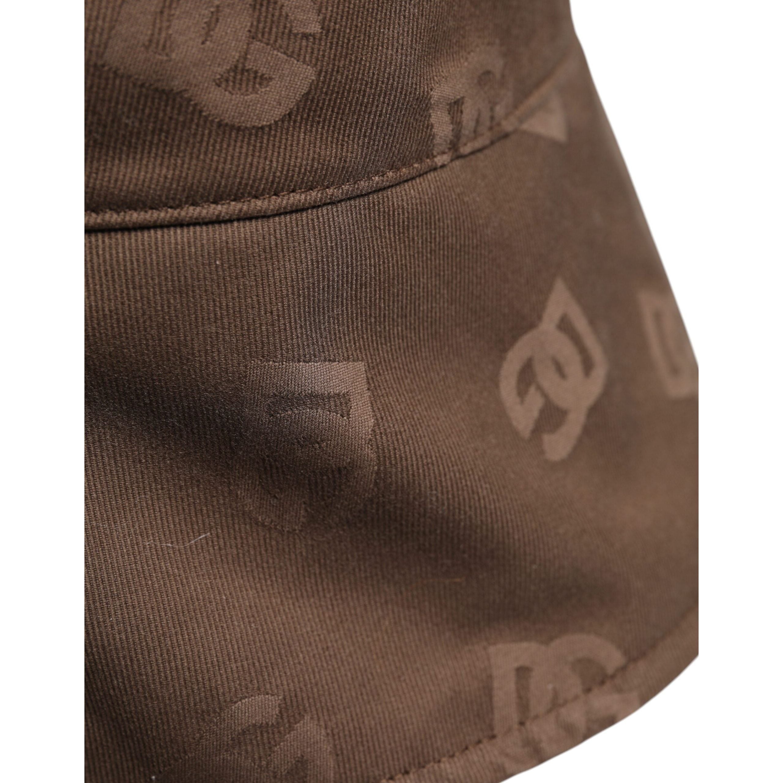 Dolce & Gabbana Brown Cotton Logo Monogram Bucket Cap