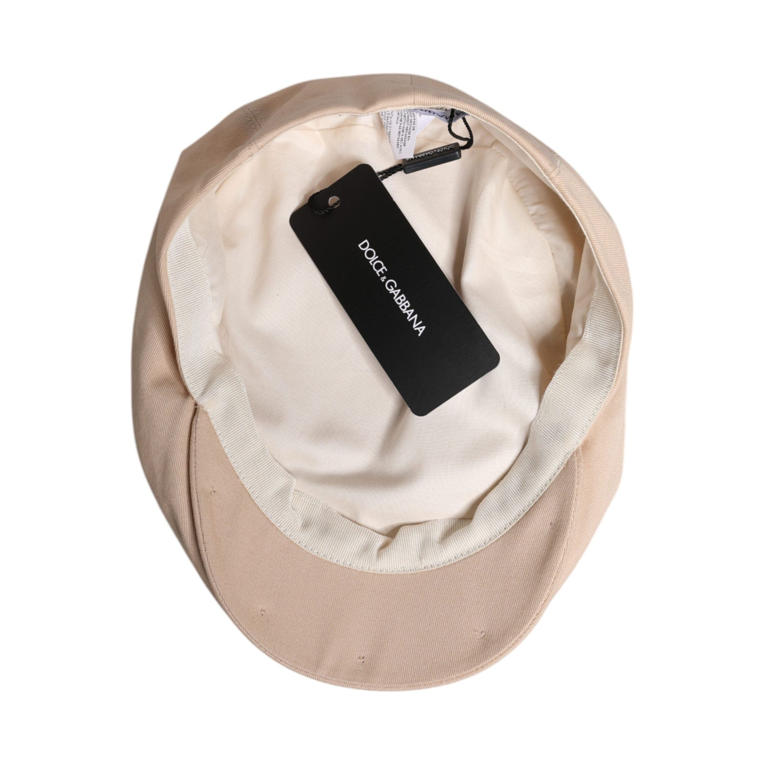 Dolce & Gabbana Beige Cotton Newsboy Capello Cabbie Hat