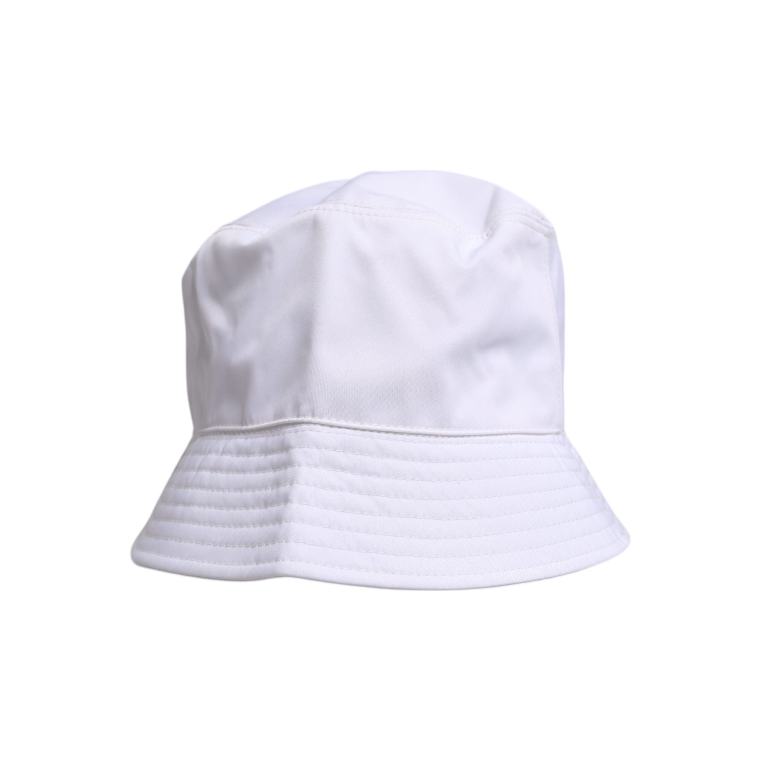 Dolce & Gabbana White Cotton Wide Brim Bucket Hat