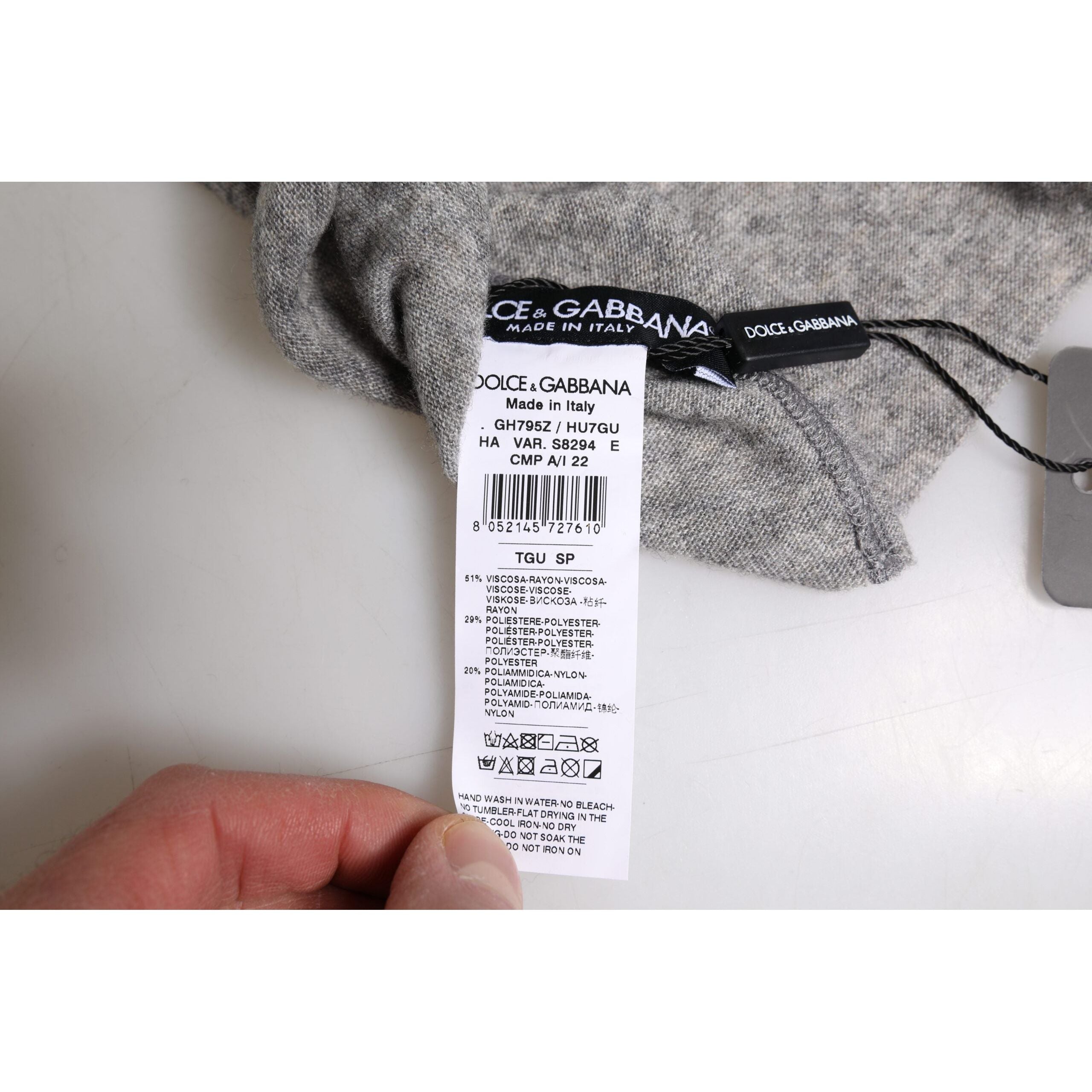 Dolce & Gabbana Gray Viscose Blend Knitted Beanie Cap