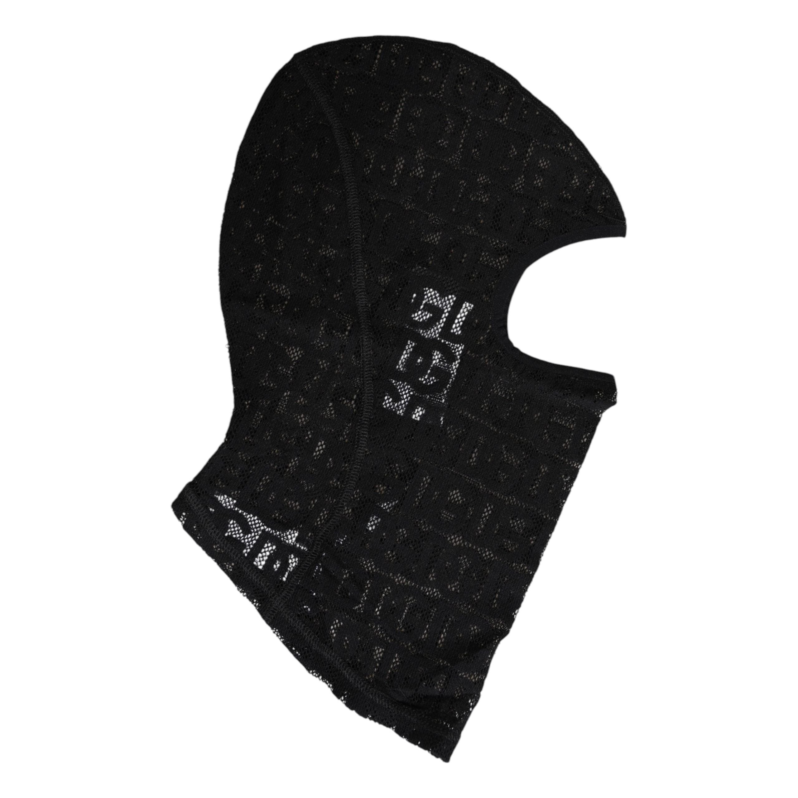 Dolce & Gabbana Black Logo Mesh Cotton Ski Mask Balaclava Hat
