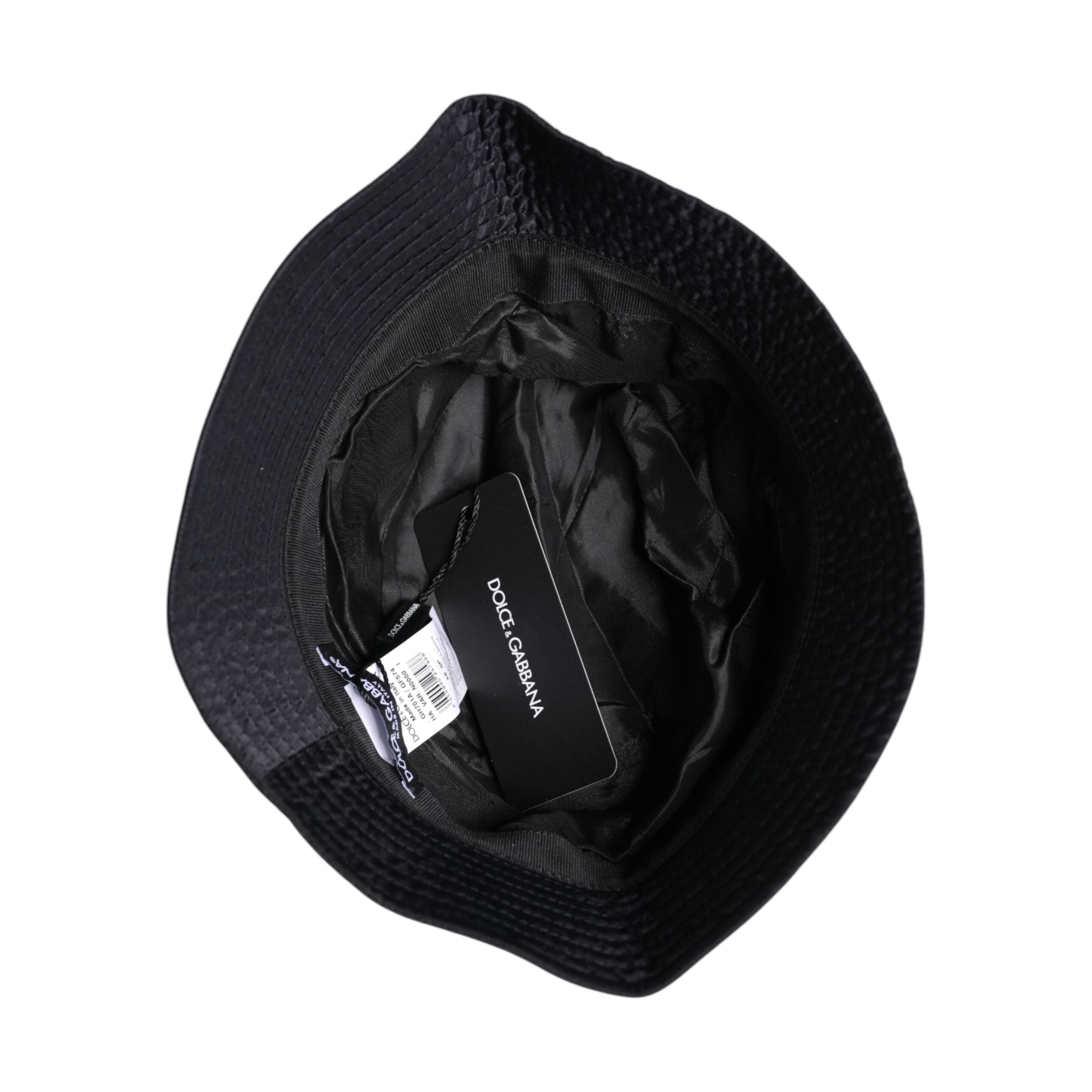 Dolce & Gabbana Black Cotton Wide Brim Bucket Hat
