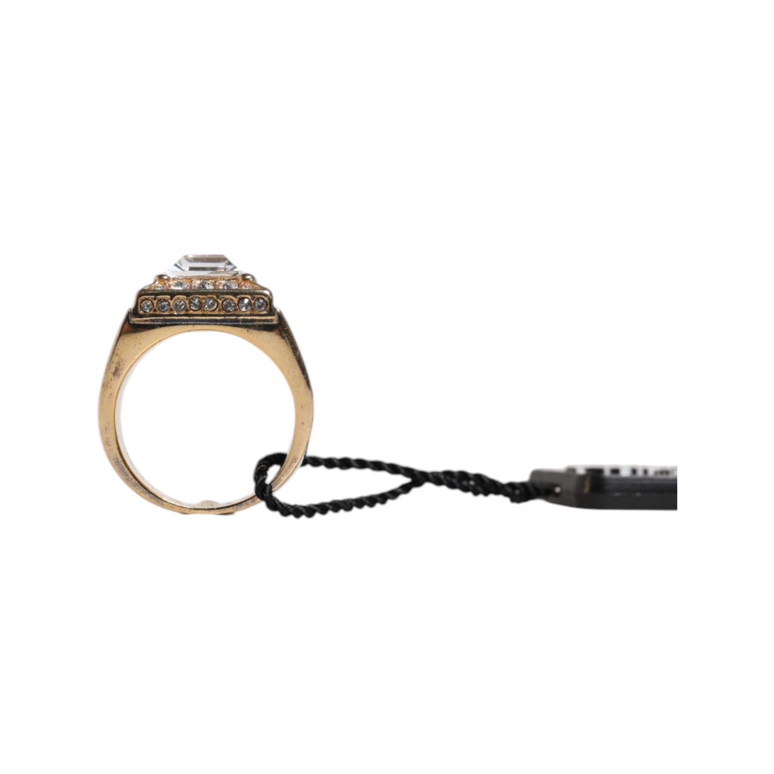 Dolce & Gabbana Gold Tone Sterling Silver 925 Crystals Ring