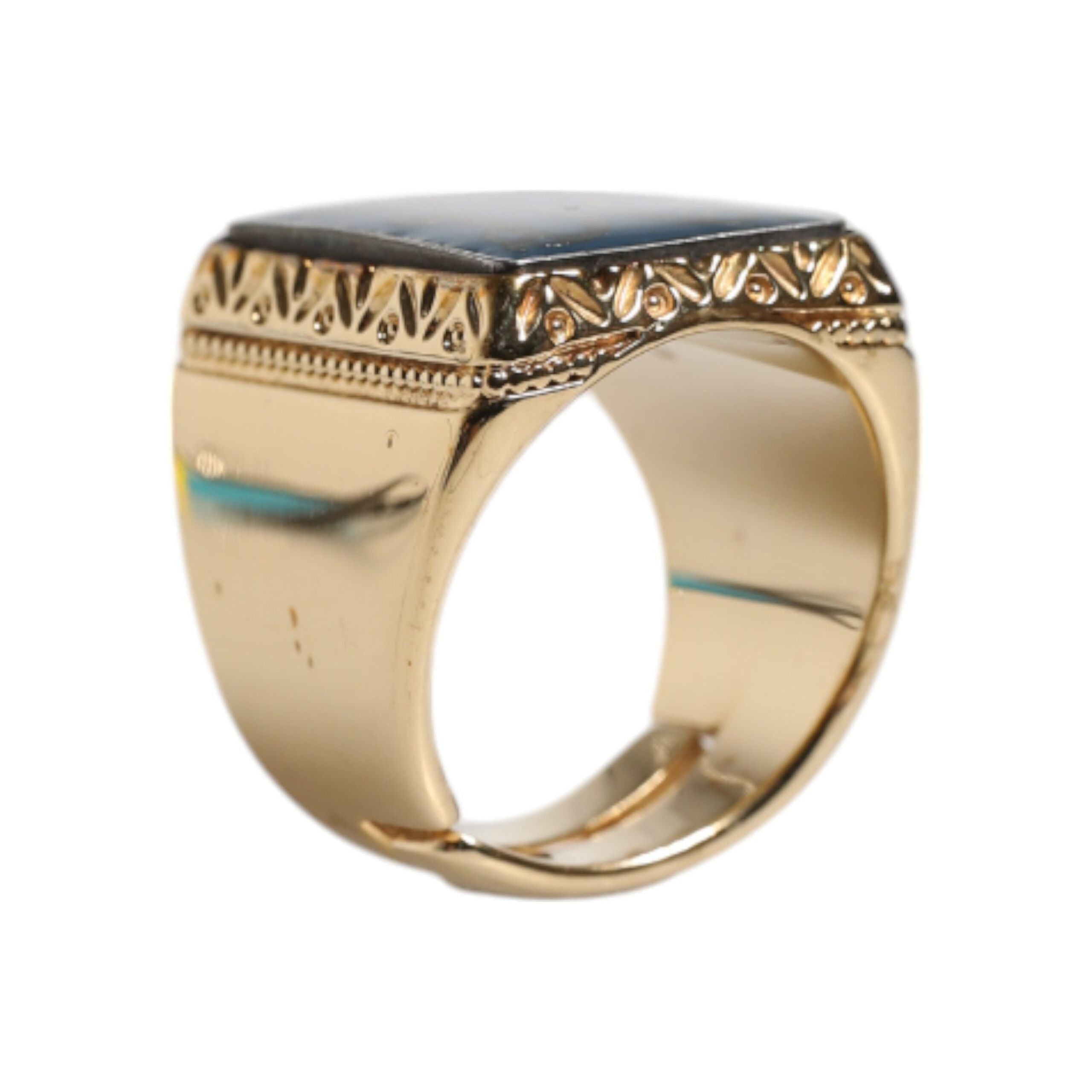 Dolce & Gabbana Gold Tone Sterling Silver 925 DG Crown Ring