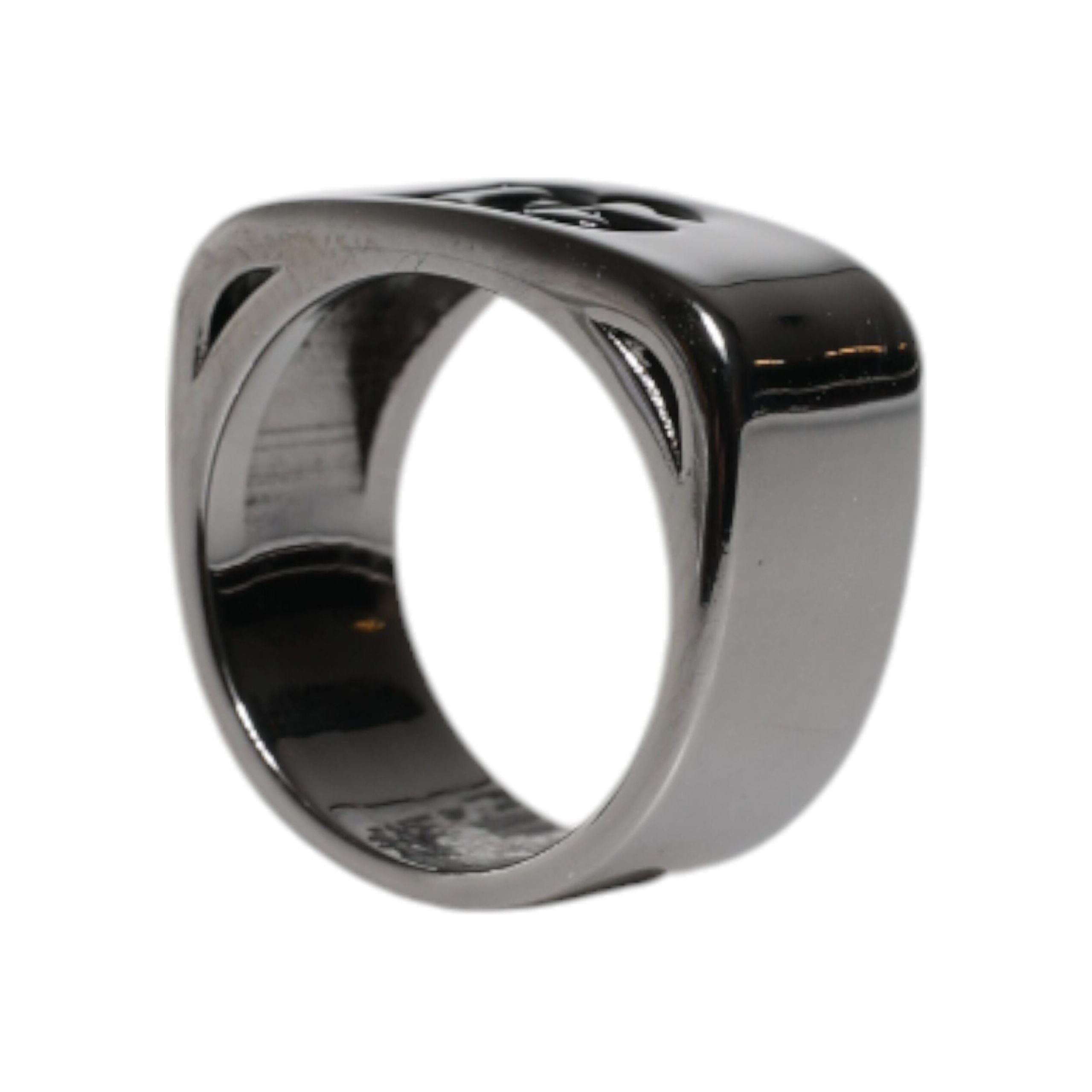 Dolce & Gabbana Silver Tone Brass Anello DG Logo Ring