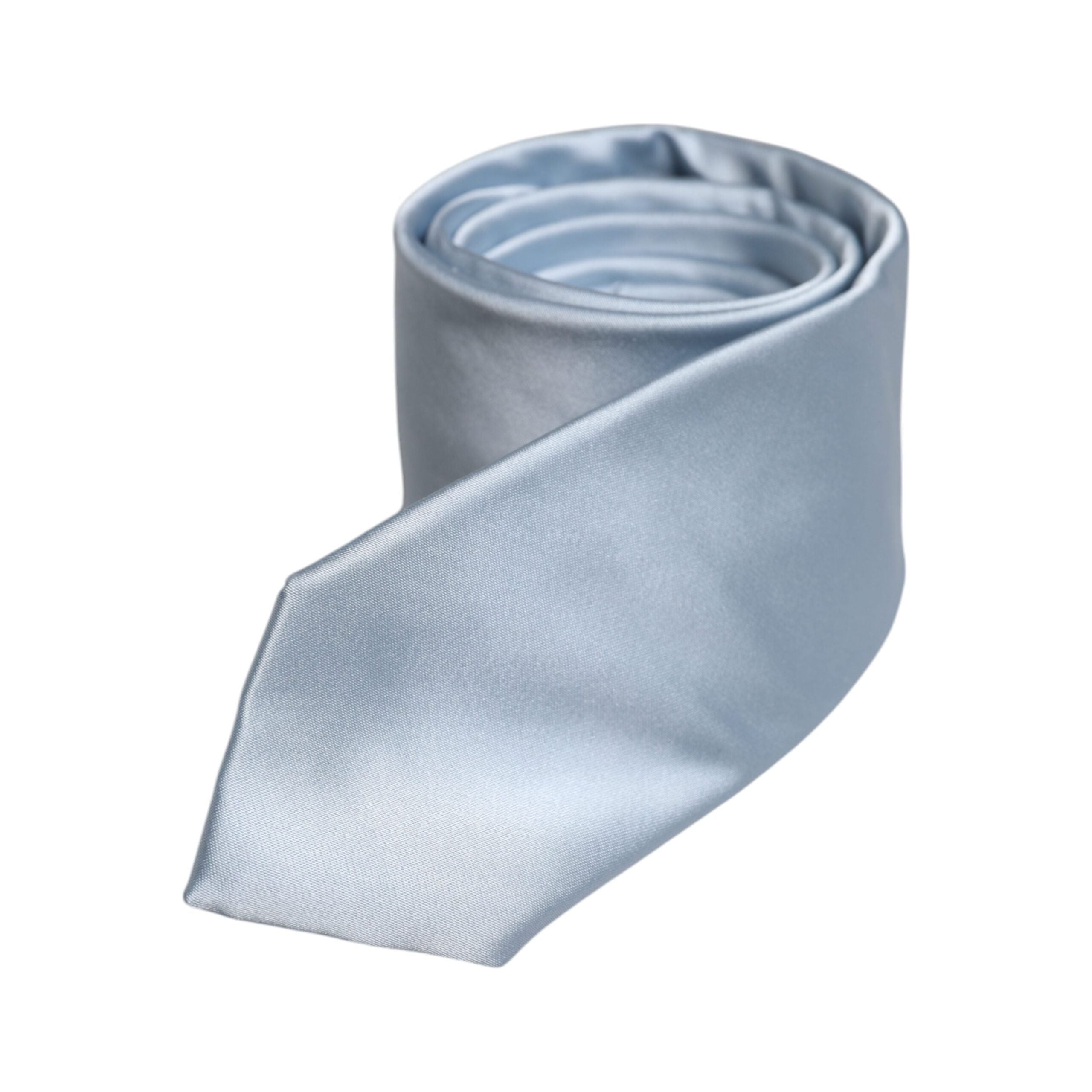 Dolce & Gabbana Light Blue Solid Silk Necktie Tie