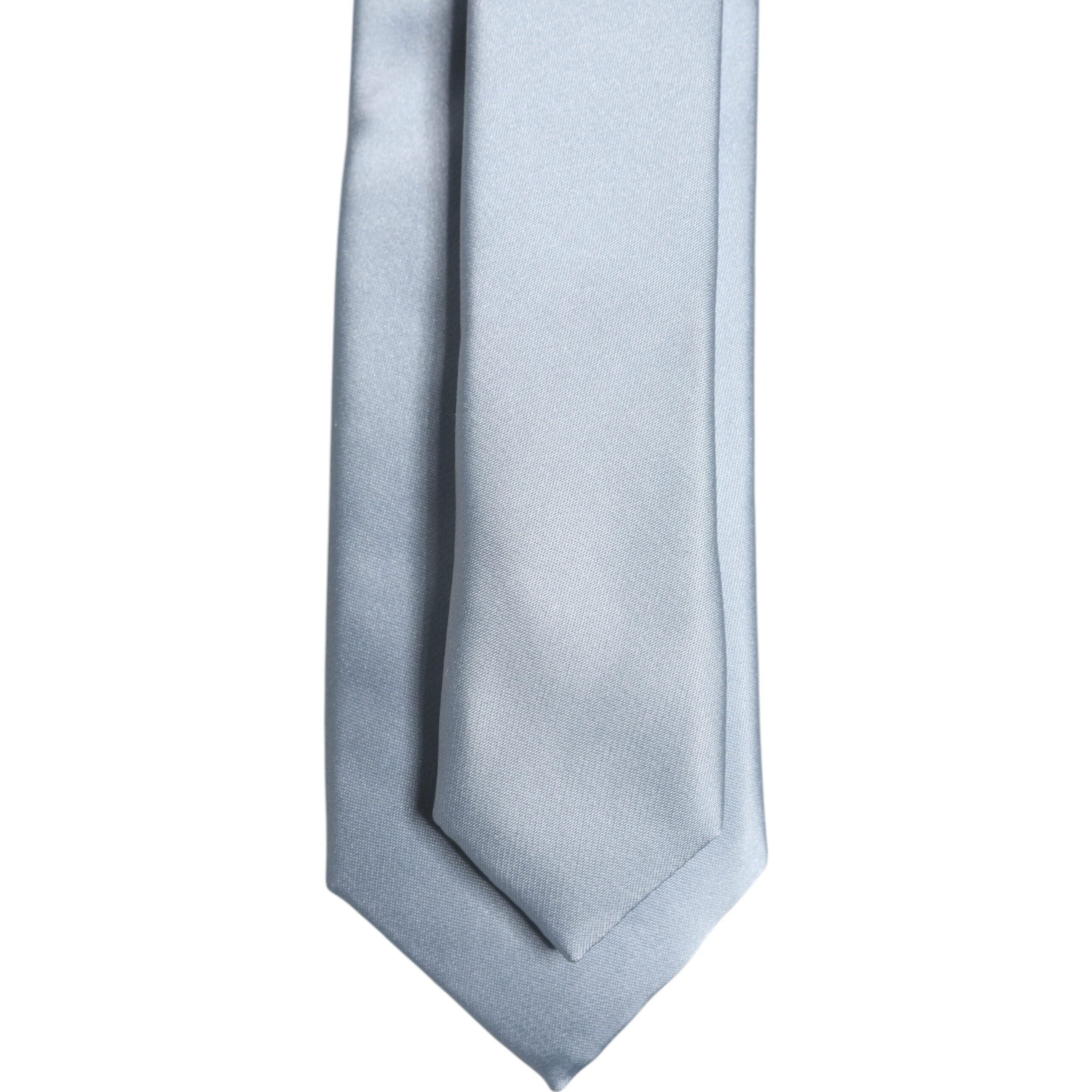 Dolce & Gabbana Light Blue Solid Silk Necktie Tie