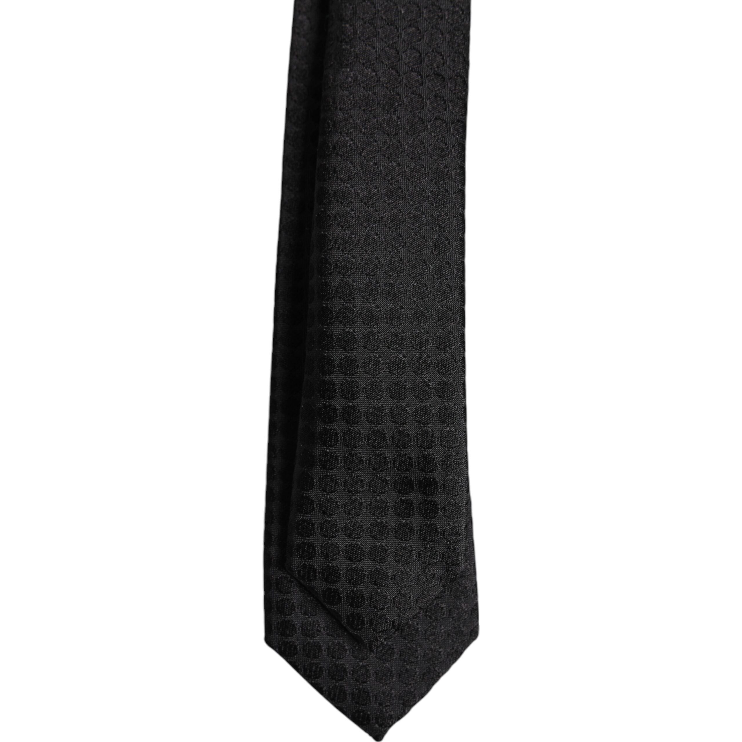 Dolce & Gabbana Black Silk Adjustable Necktie Tie