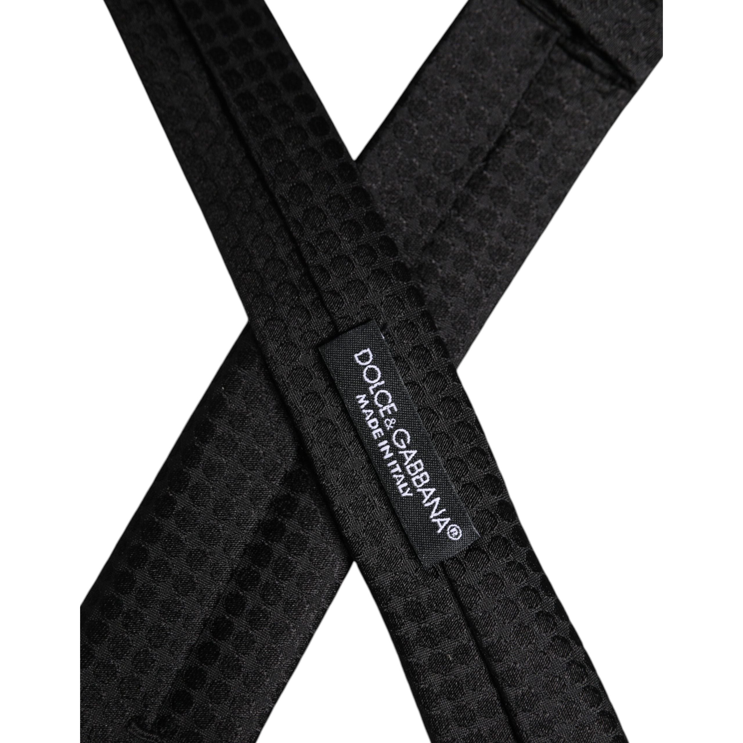 Dolce & Gabbana Black Silk Adjustable Necktie Tie