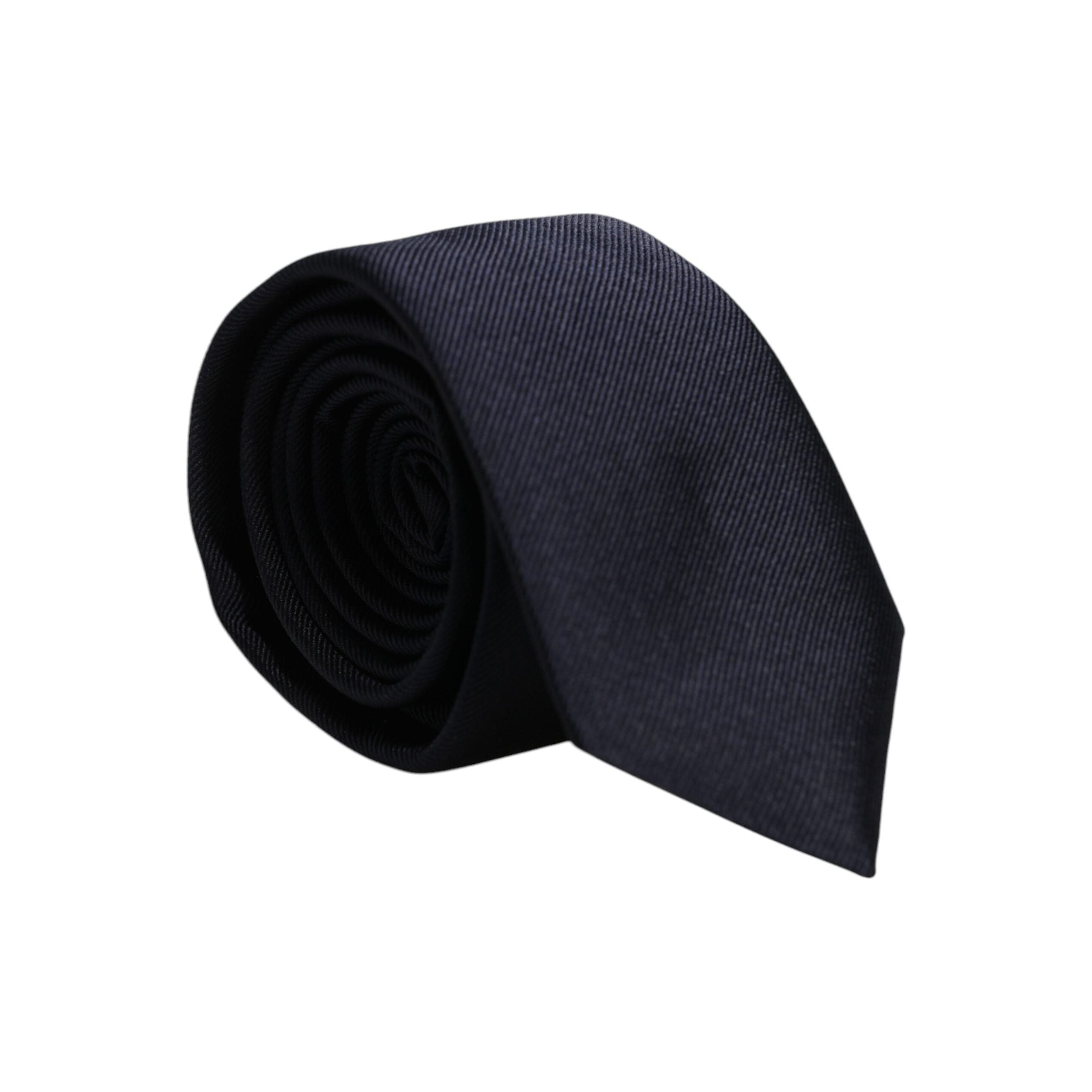 Dolce & Gabbana Dark Blue Silk Adjustable Necktie Tie