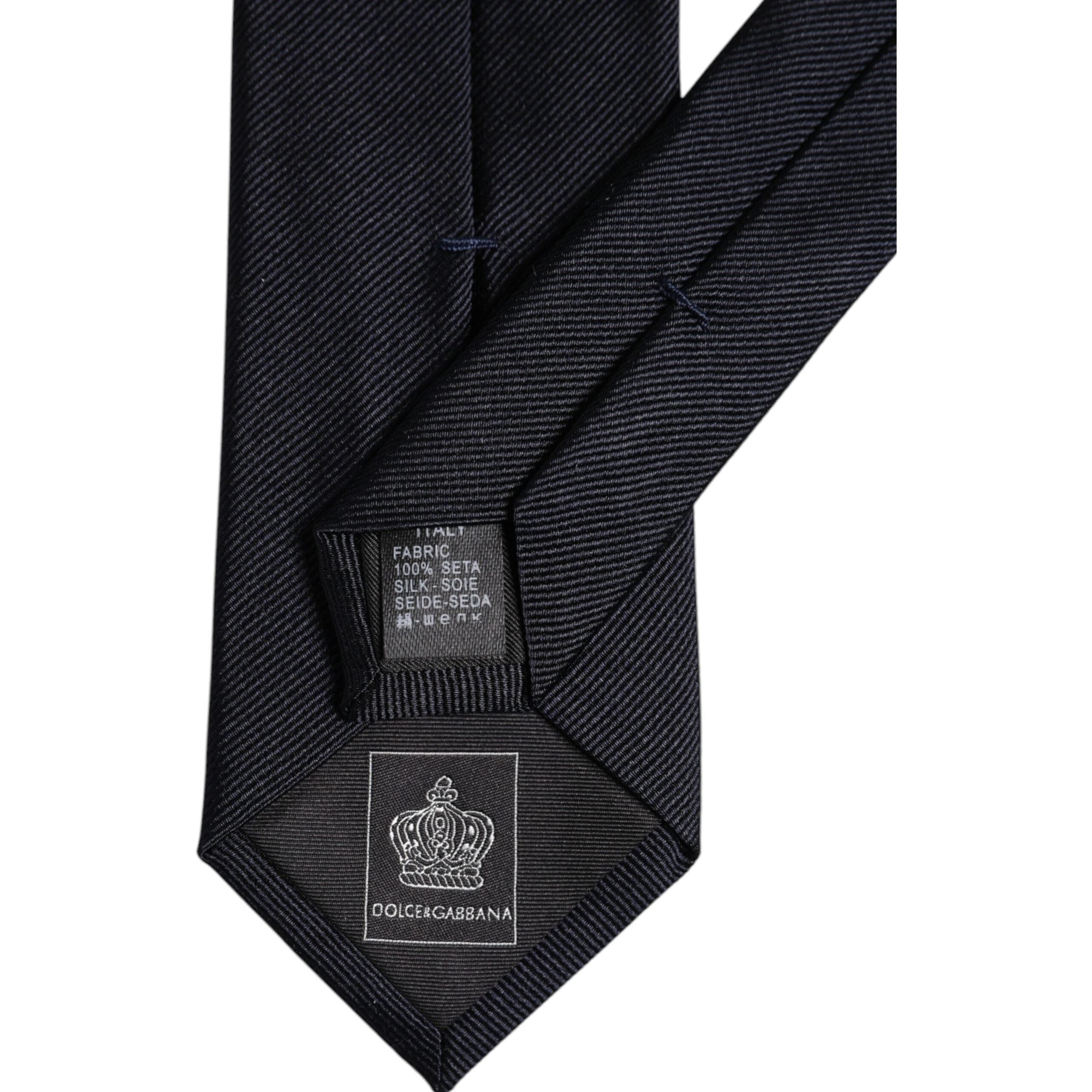 Dolce & Gabbana Dark Blue Silk Adjustable Necktie Tie