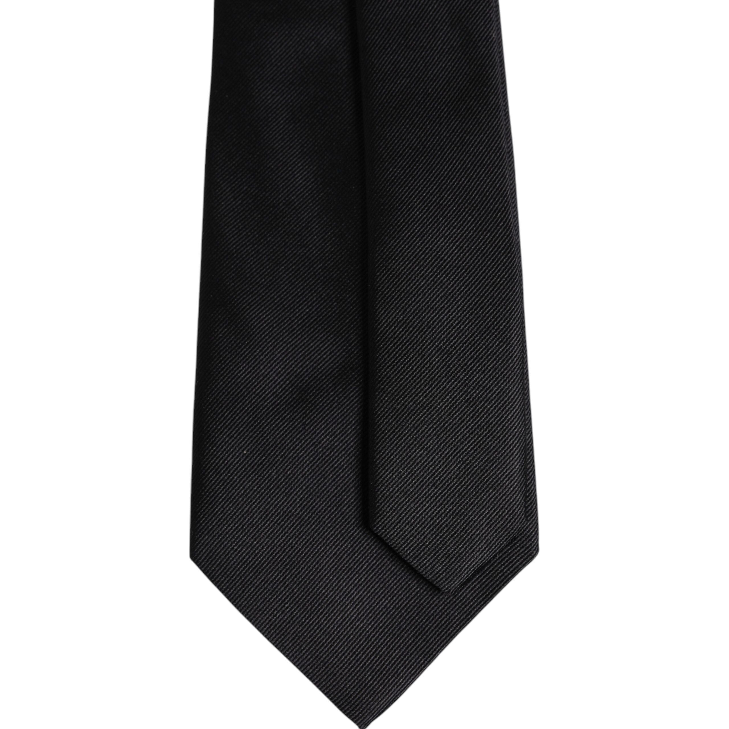 Dolce & Gabbana Black Solid Silk Adjustable Necktie Tie