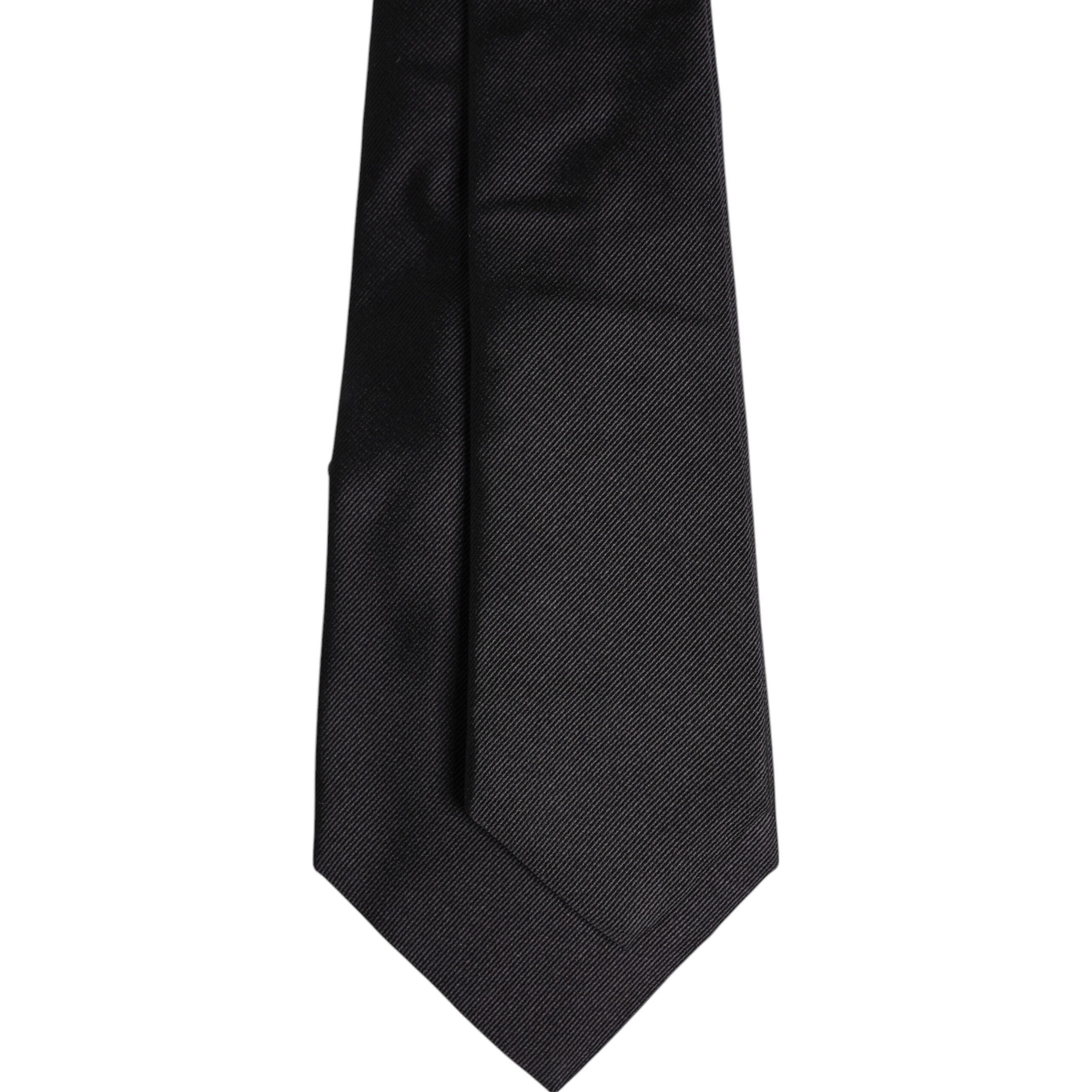 Dolce & Gabbana Black Solid Silk Adjustable Necktie Tie