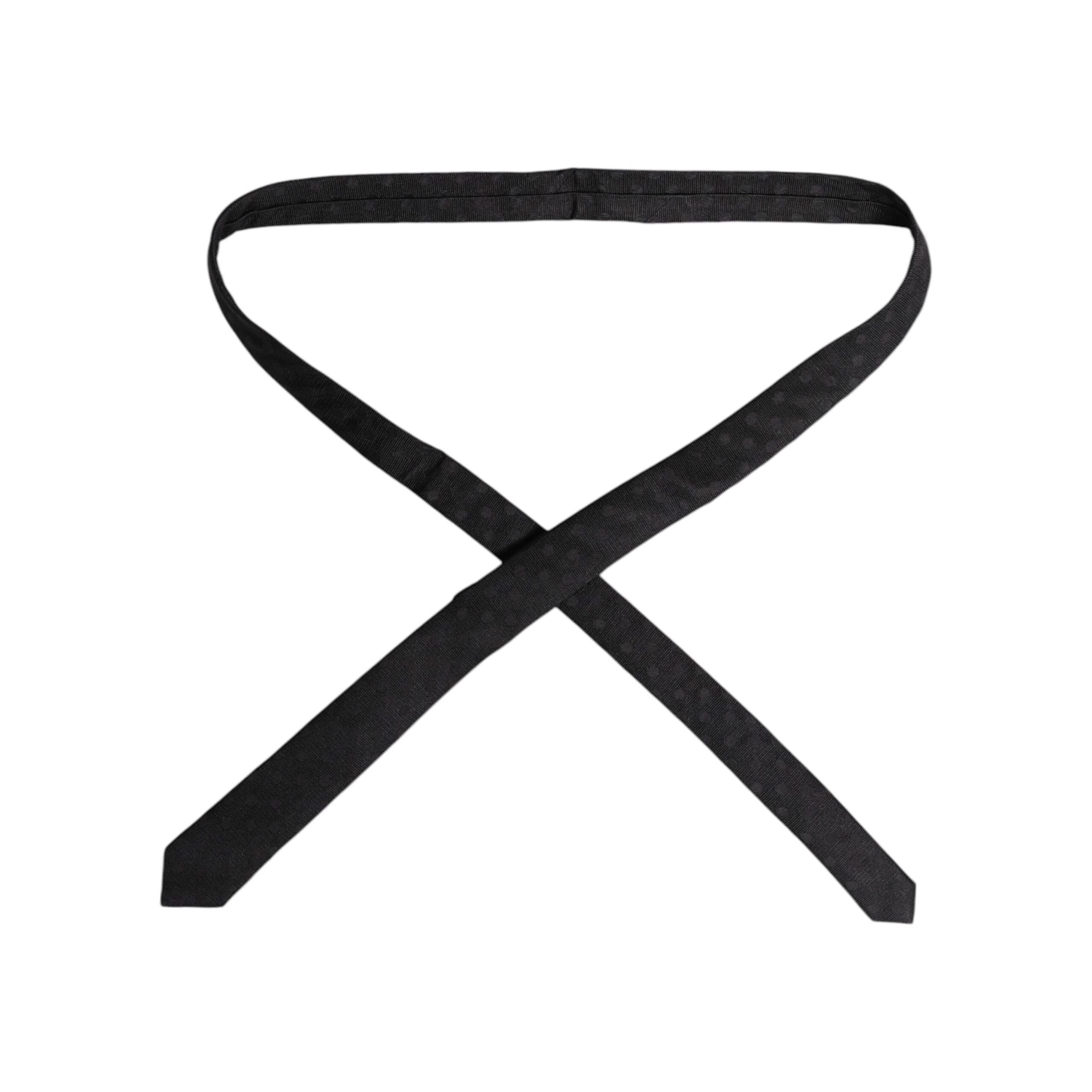 Dolce & Gabbana Black Circles Silk Adjustable Necktie Tie
