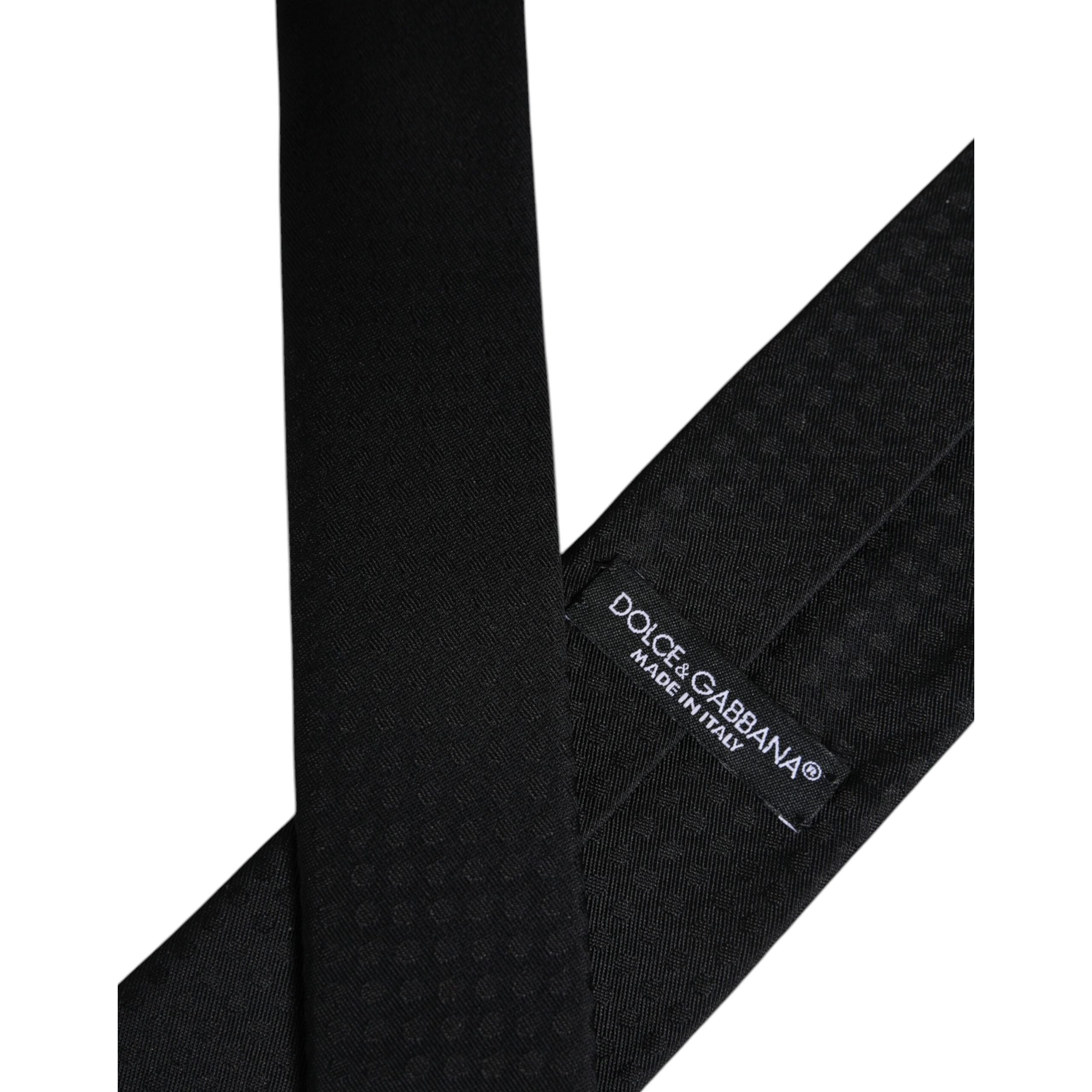 Dolce & Gabbana Black Silk Adjustable Necktie Tie