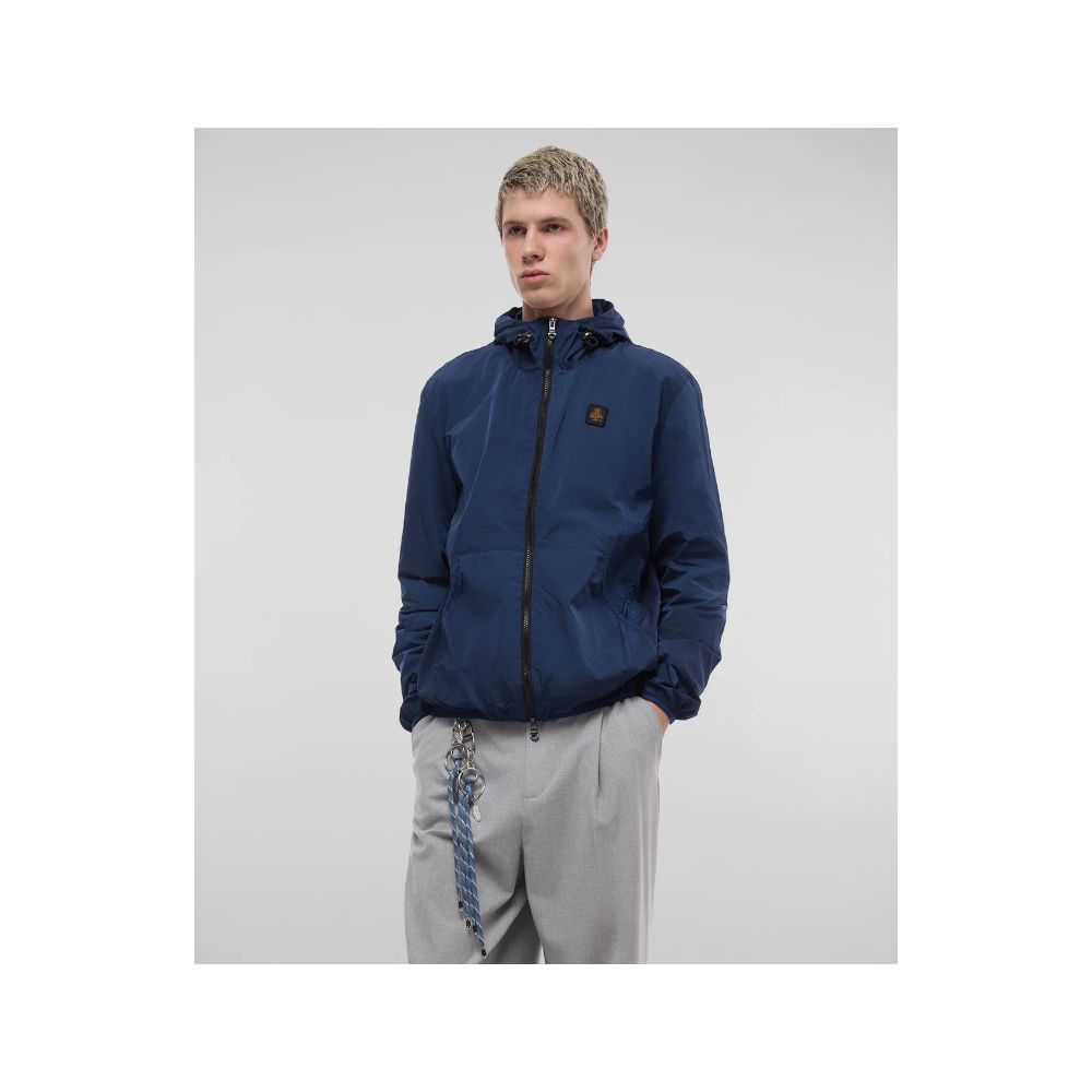 Refrigiwear Blue Cotton Summer Jacket for Elevated Style