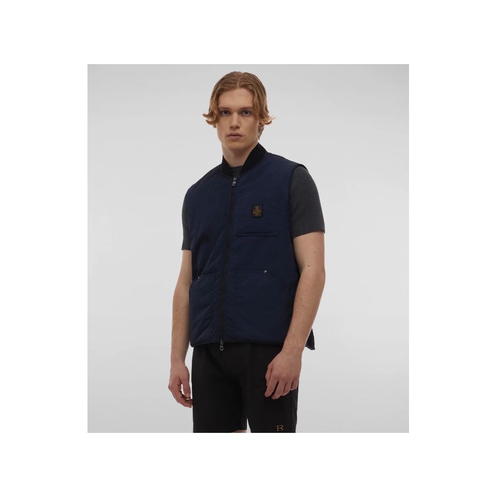 Refrigiwear Blue Cotton Vest for Effortless Summer Elegance