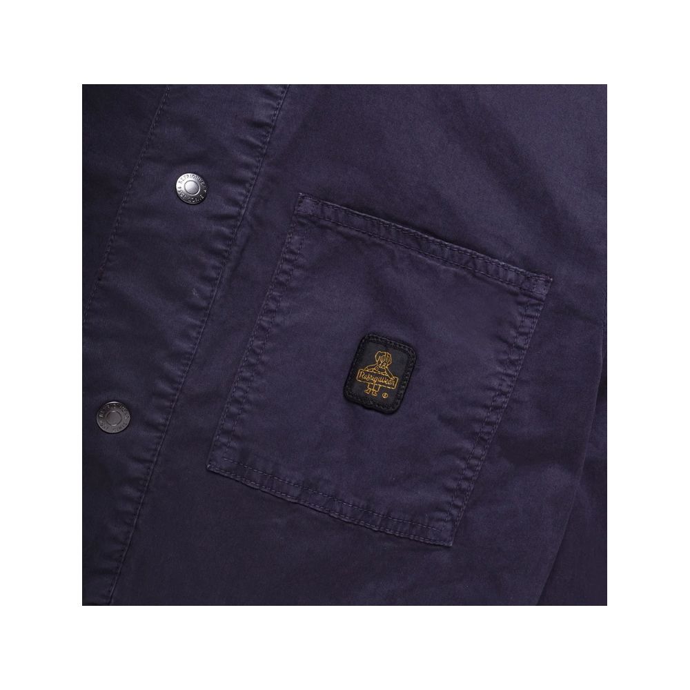 Refrigiwear Blue Cotton Jacket for Effortless Sophistication