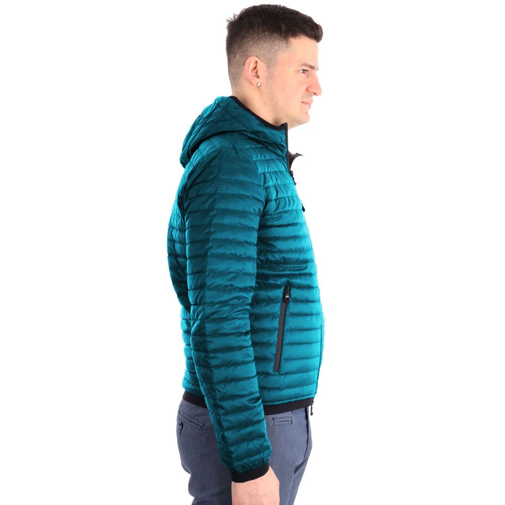 Refrigiwear Blue Nylon Jacket: Contemporary Elegance Redefined