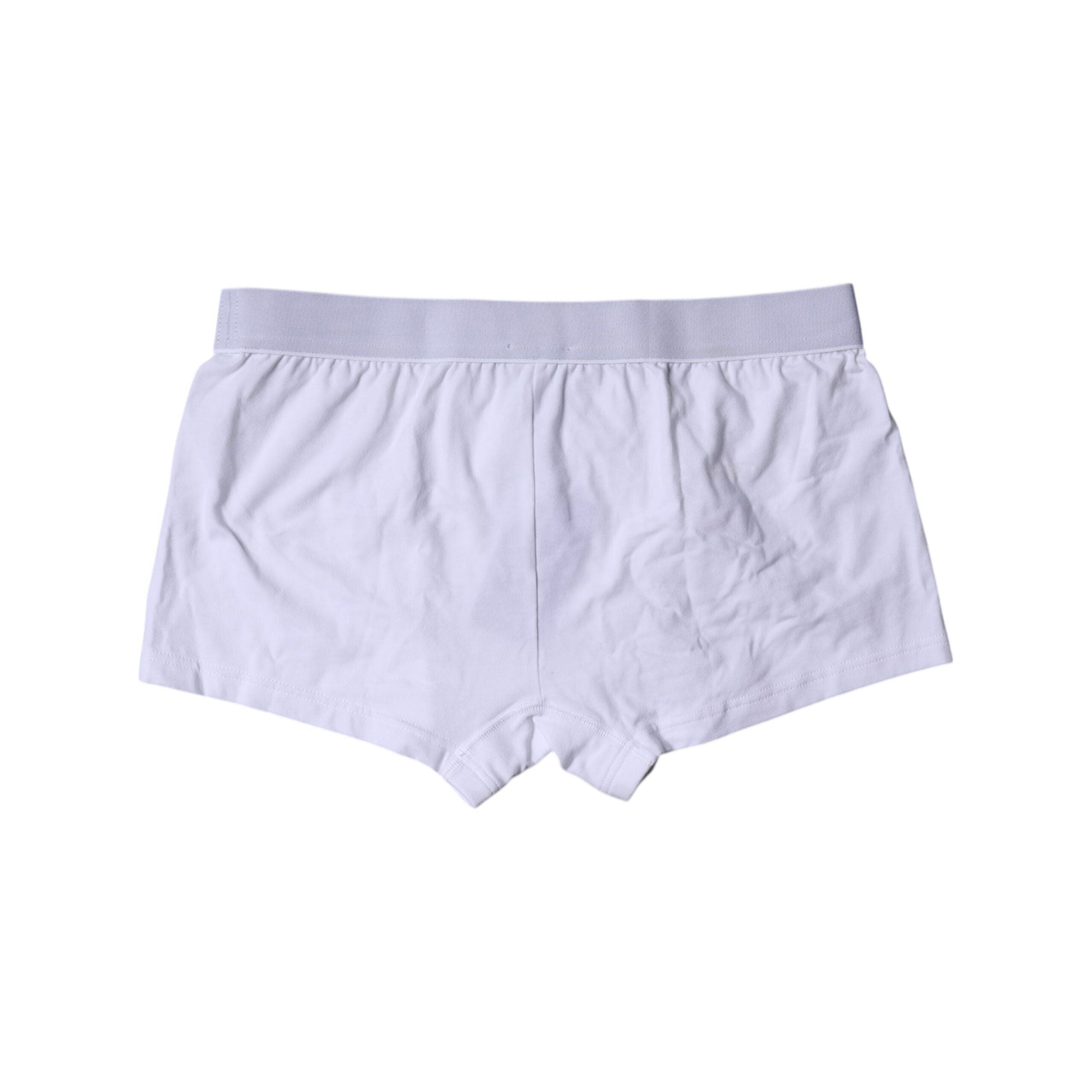 Dolce & Gabbana White Cotton Stretch Regular Boxer Underwear