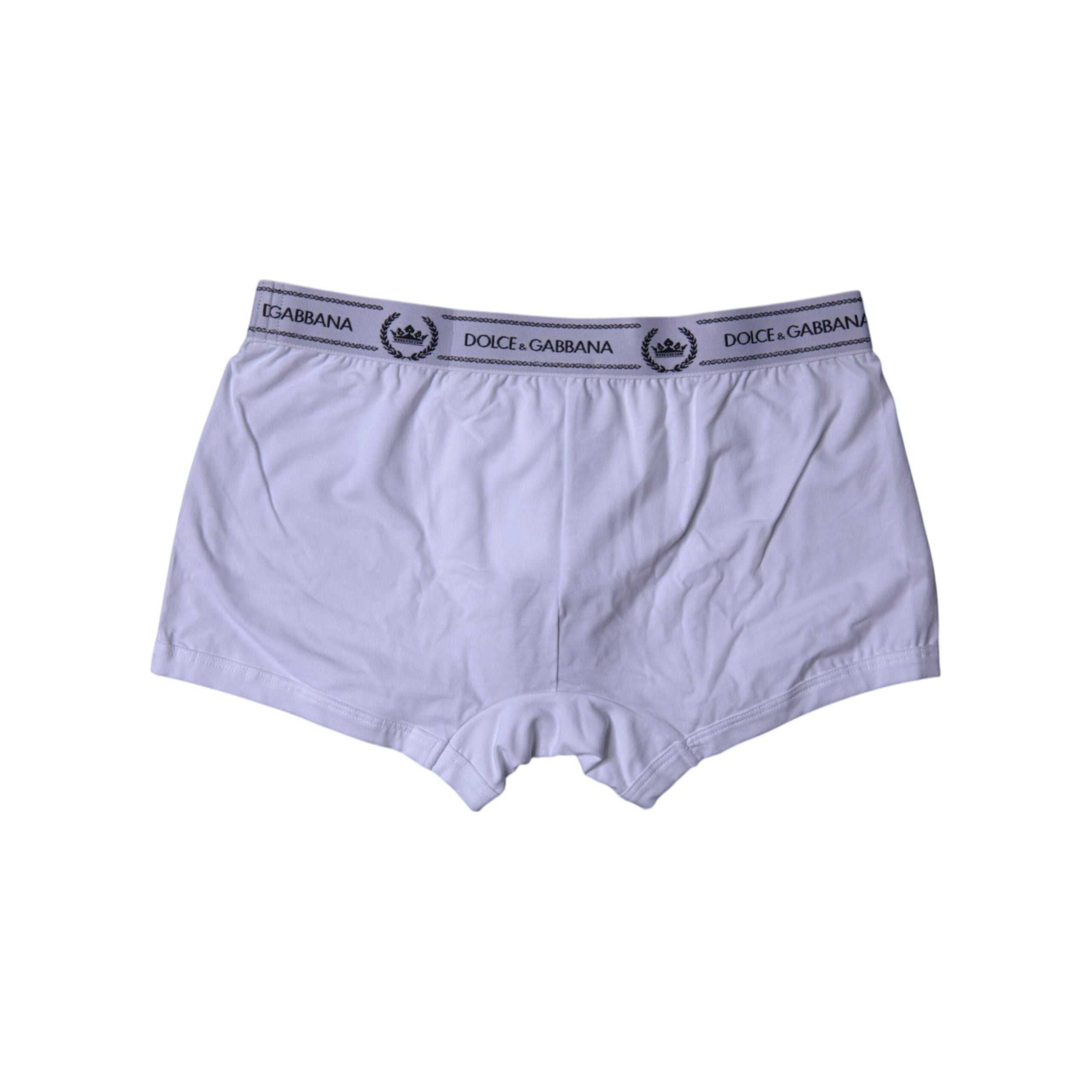 Dolce & Gabbana White Cotton Stretch Regular Boxer Underwear