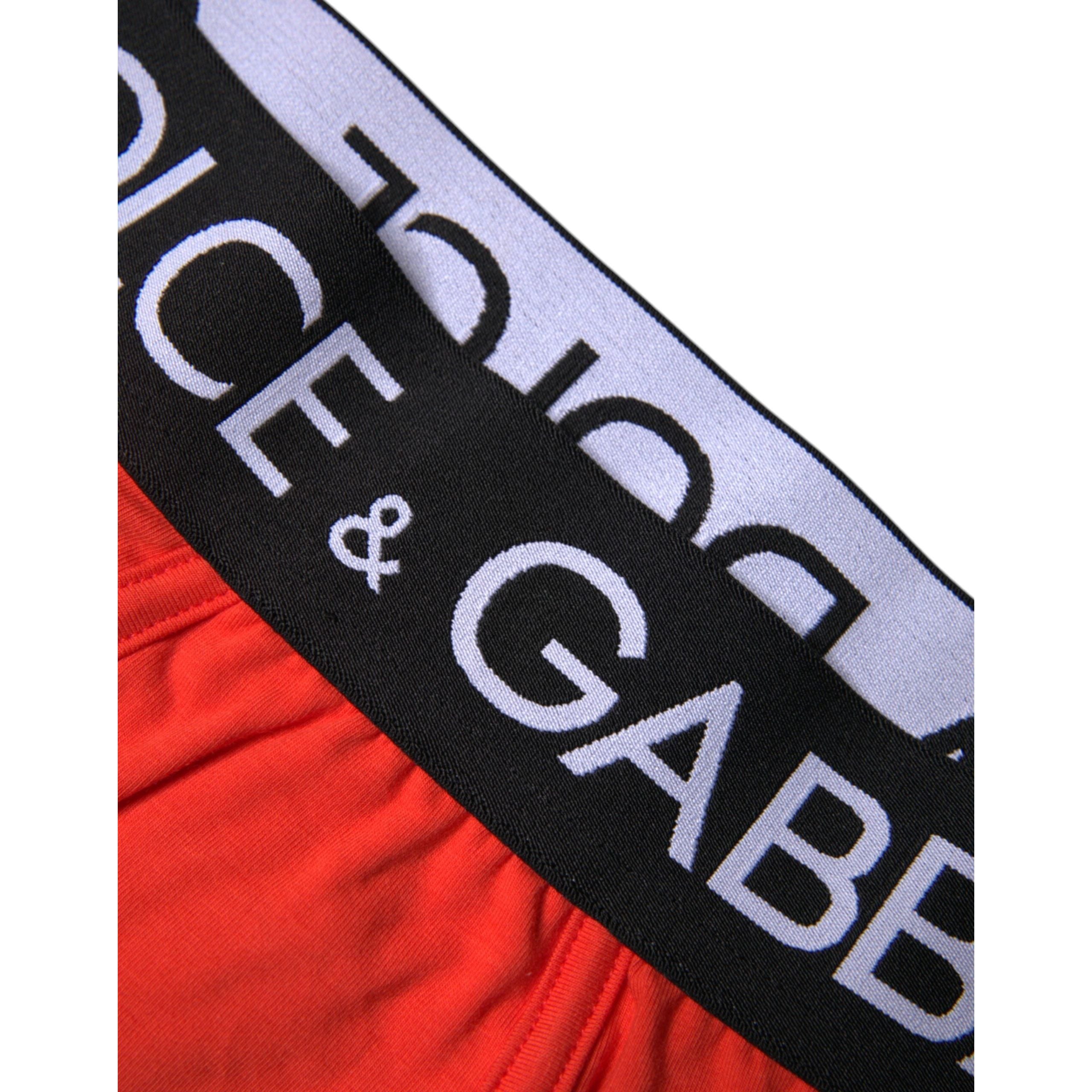 Dolce & Gabbana Red Cotton Stretch Regular Boxer Underwear