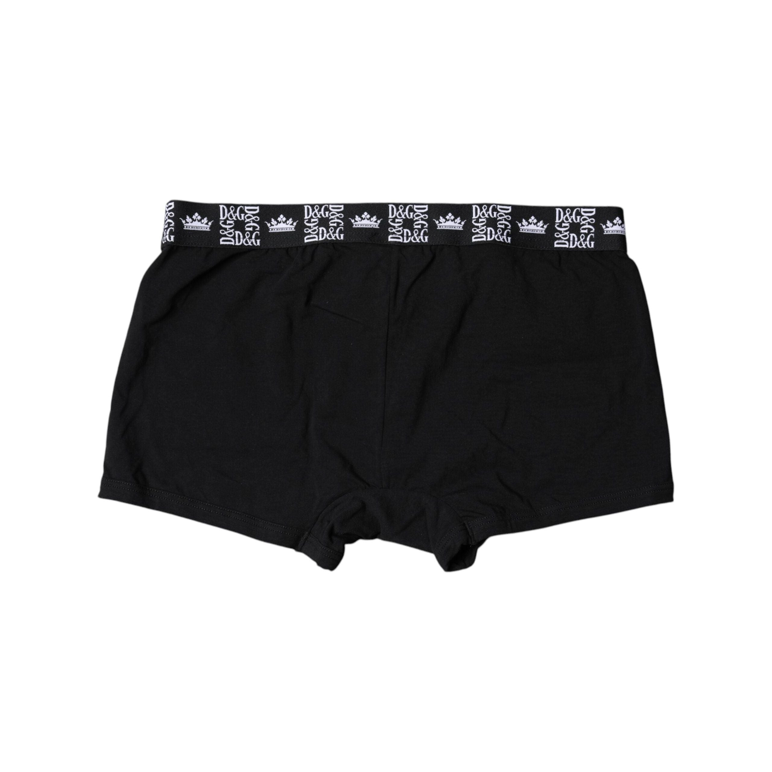 Dolce & Gabbana Black Cotton Stretch Boxer Underwear