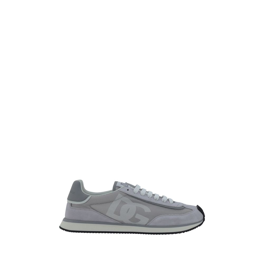 Dolce & Gabbana White Luxurious Suede Sneakers