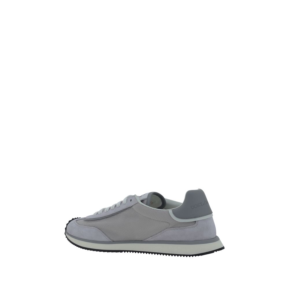 Dolce & Gabbana White Luxurious Suede Sneakers