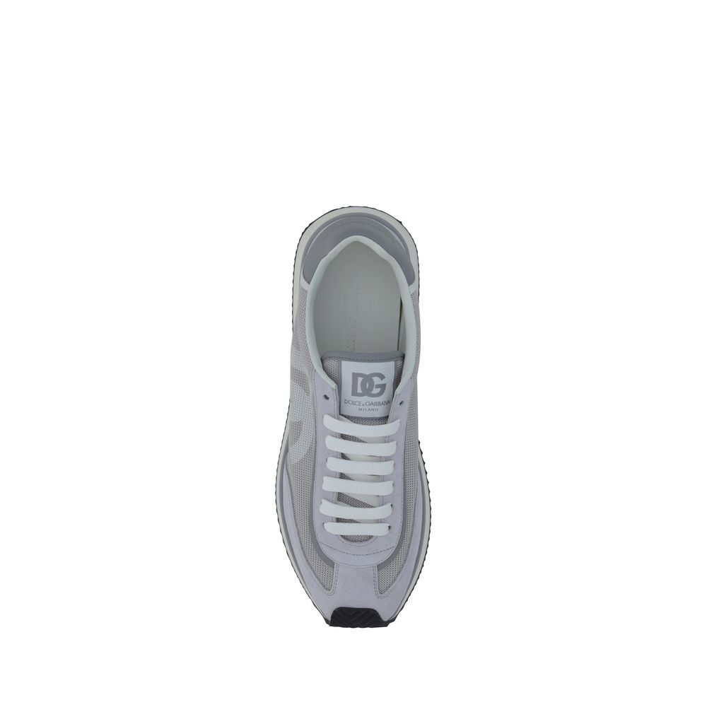 Dolce & Gabbana White Luxurious Suede Sneakers