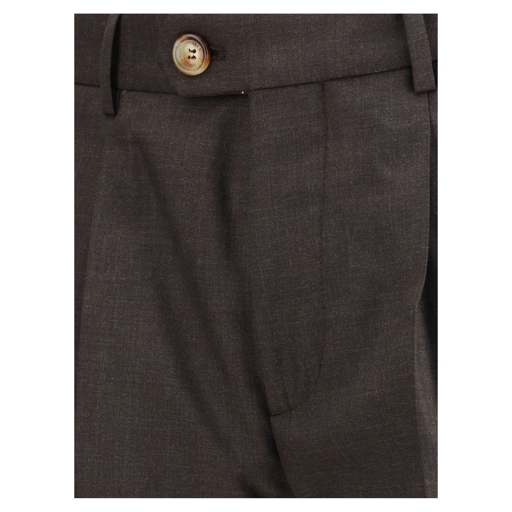 Brunello Cucinelli Grey Virgin Wool Pants for Timeless Elegance