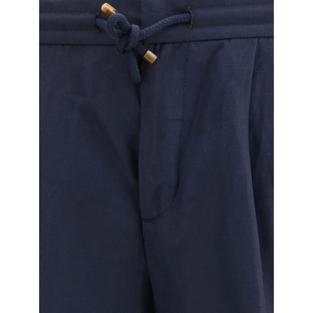 Brunello Cucinelli Beige Linen Pants for Elevated Style