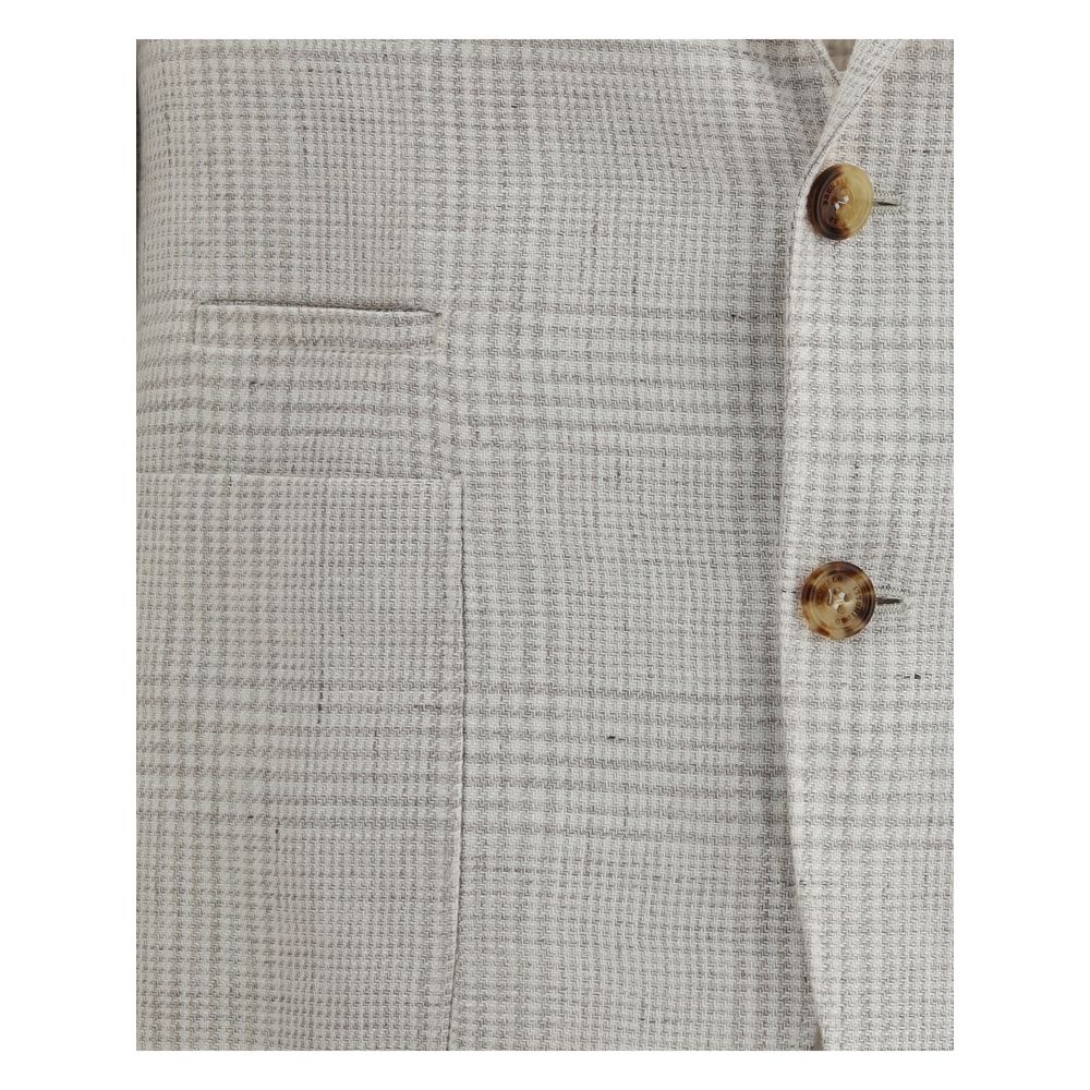 Brunello Cucinelli Grey Linen Blazer for Elegance