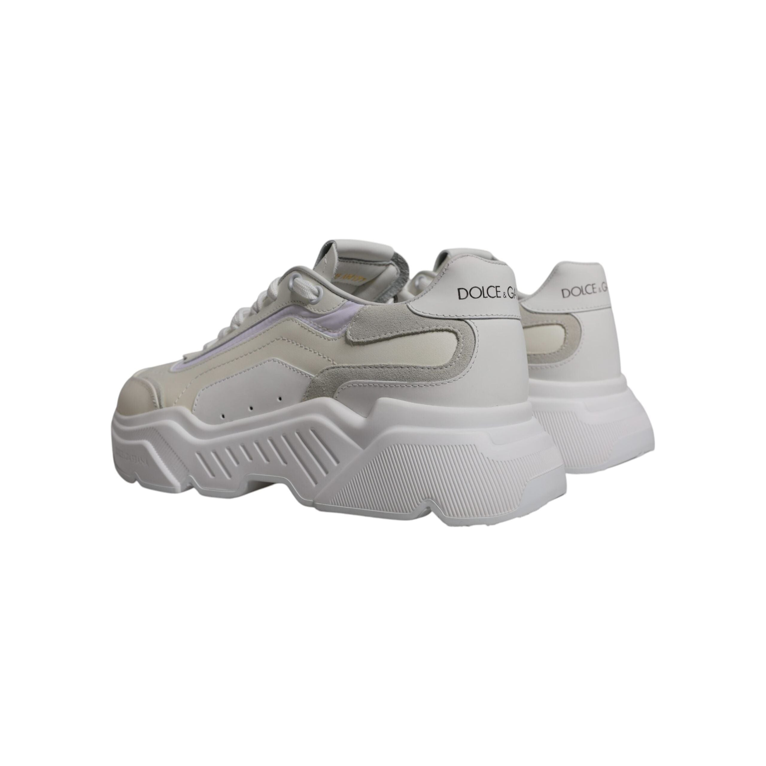 Dolce & Gabbana White Calf Leather Daymaster Sneakers Shoes