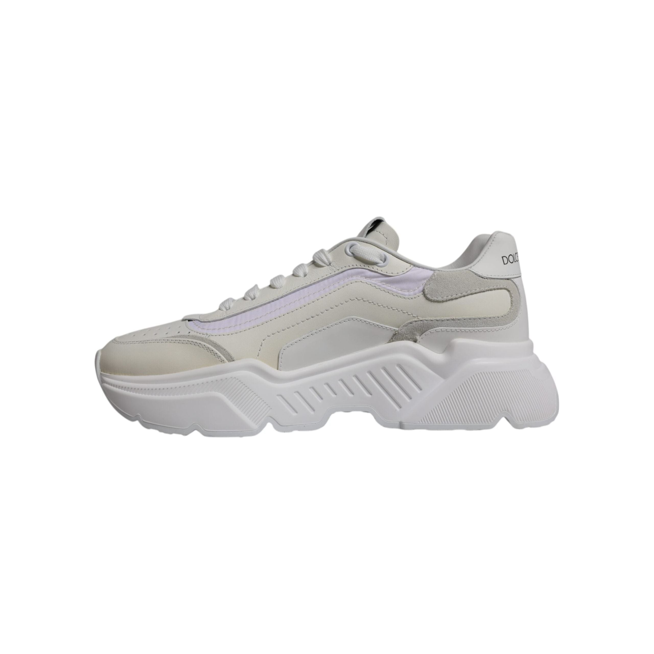 Dolce & Gabbana White Calf Leather Daymaster Sneakers Shoes