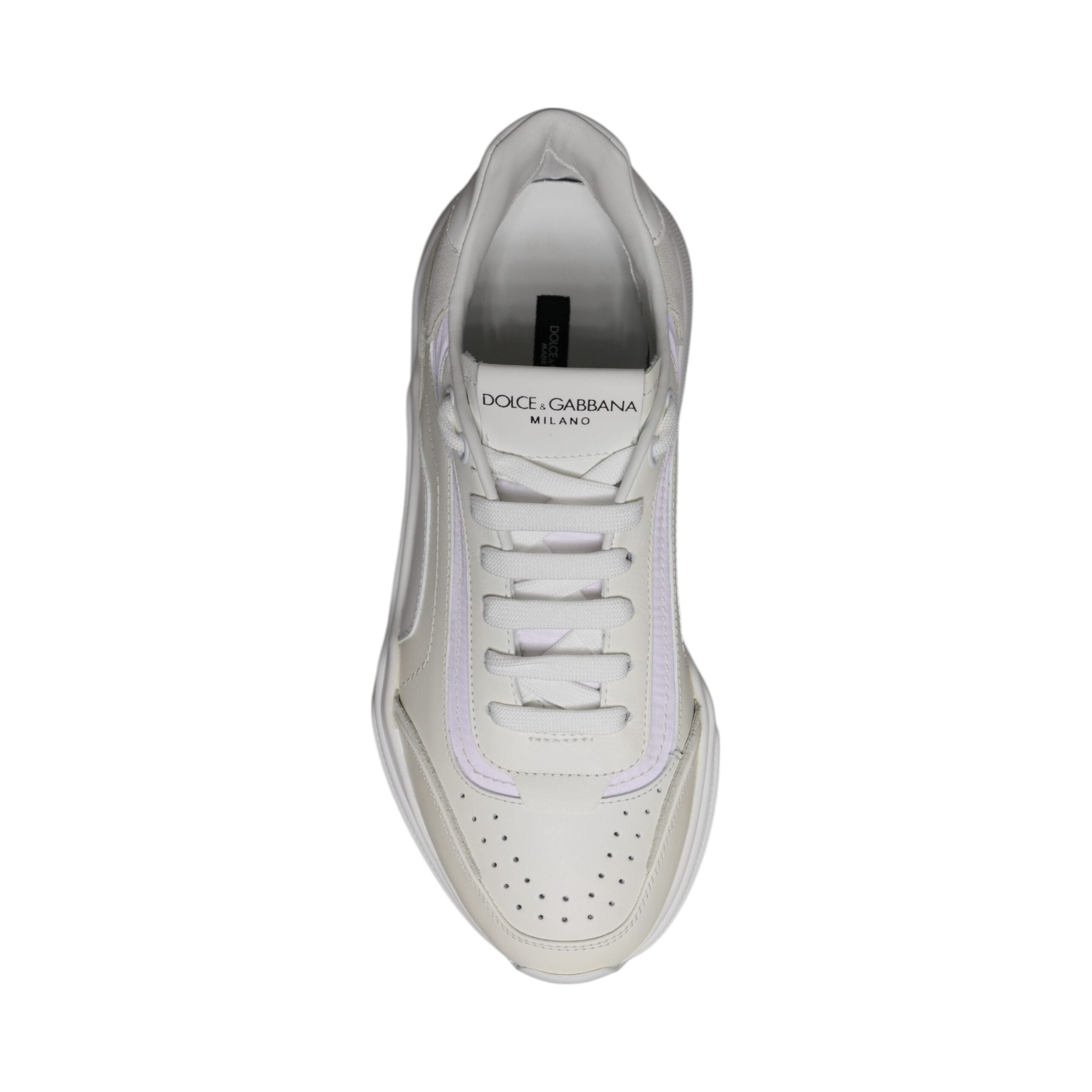 Dolce & Gabbana White Calf Leather Daymaster Sneakers Shoes