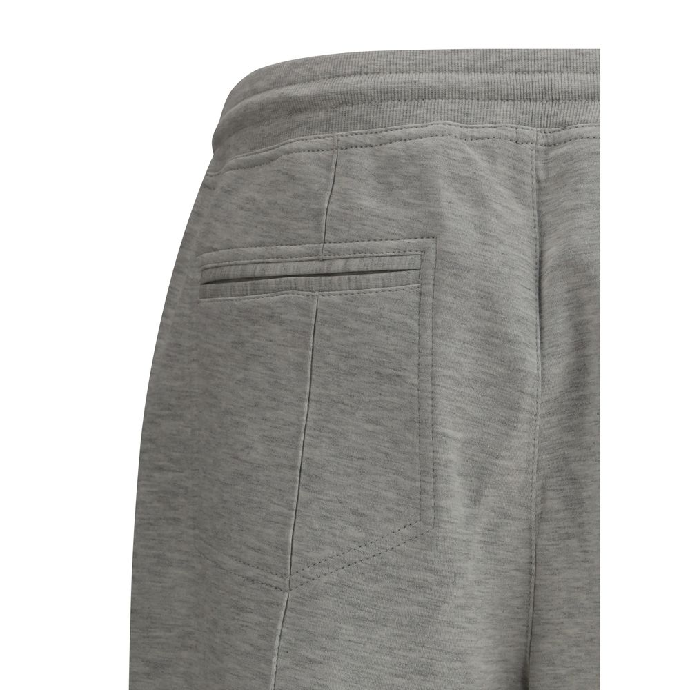 Brunello Cucinelli Grey Cotton Cashmere Silk Sweatpants