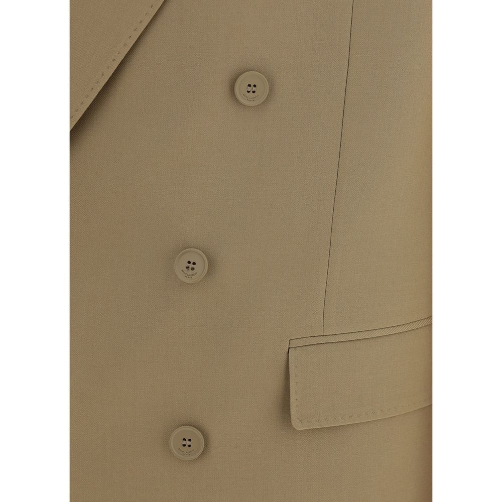 Saint Laurent Grey Wool Blazer Jacket for Effortless Elegance