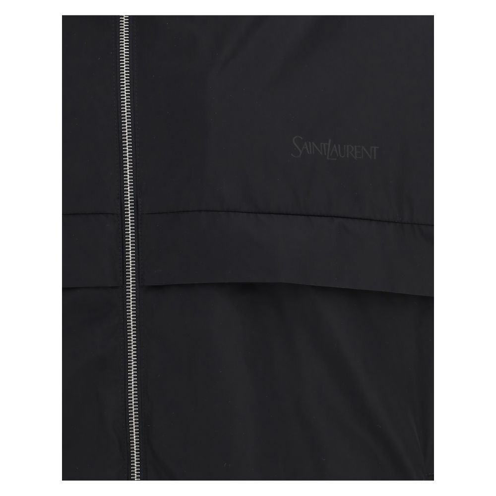 Saint Laurent Black Waterproof Jacket in Modern Oversized Fit