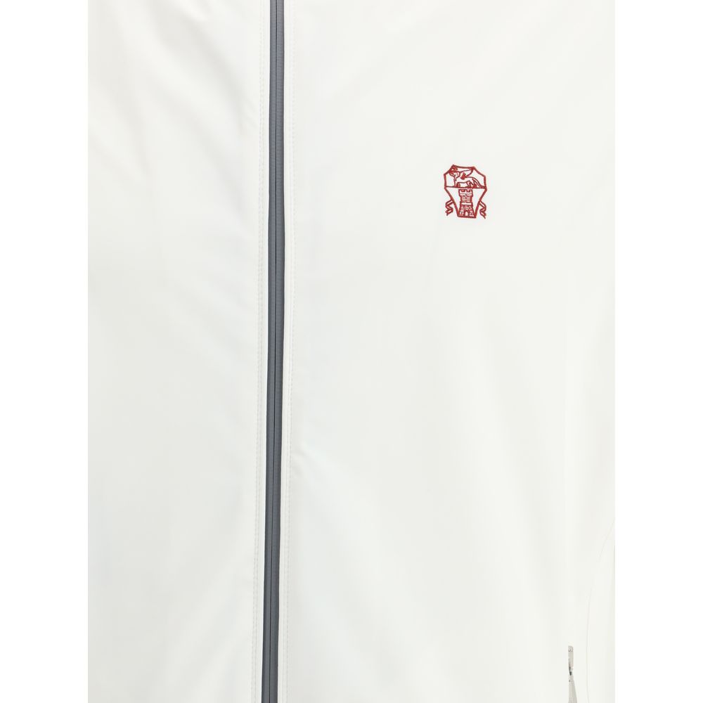 Brunello Cucinelli Navy Cotton Waterproof Vest