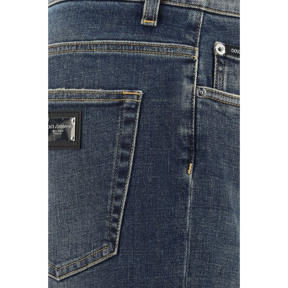 Dolce & Gabbana Blue Cotton Denim Shorts for Elevated Casual Chic