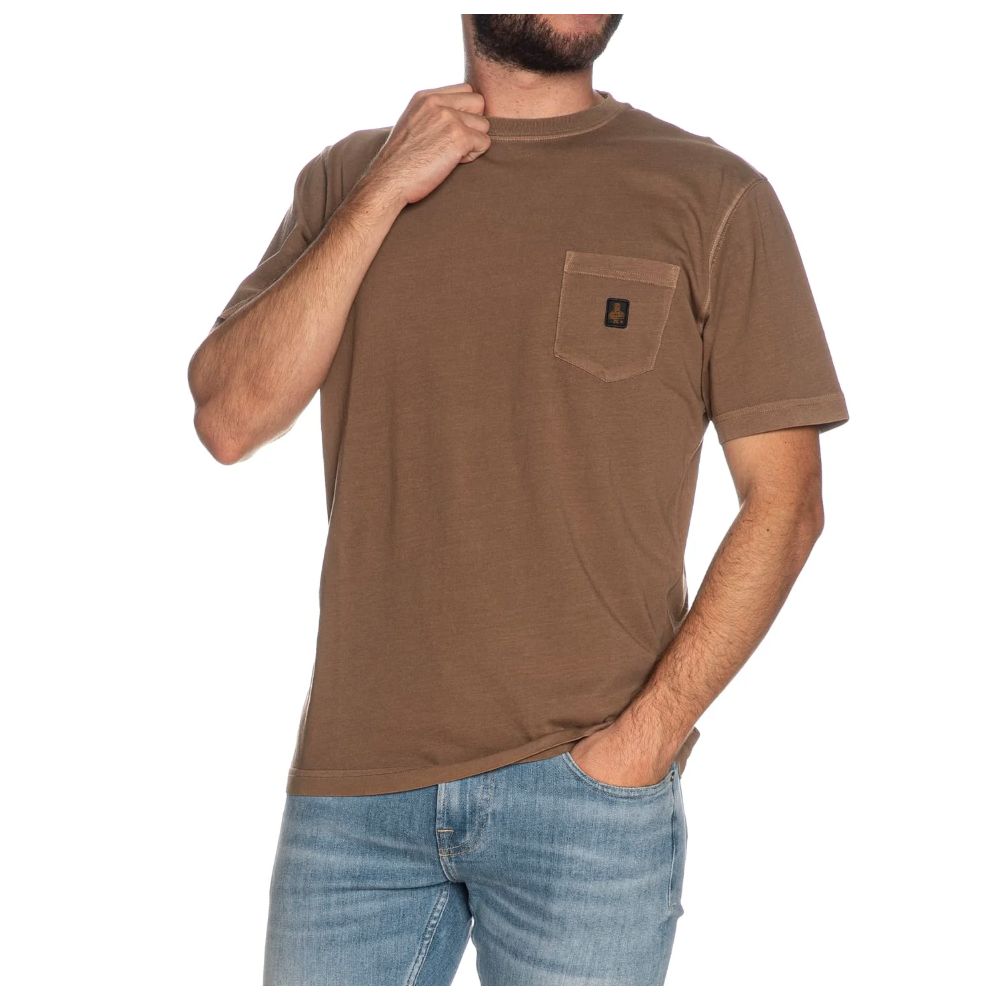 Refrigiwear Brown Cotton T-Shirt for Effortless Elegance