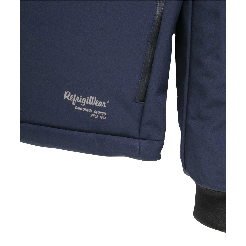 Refrigiwear Blue Nylon Jacket for Effortless Elegance