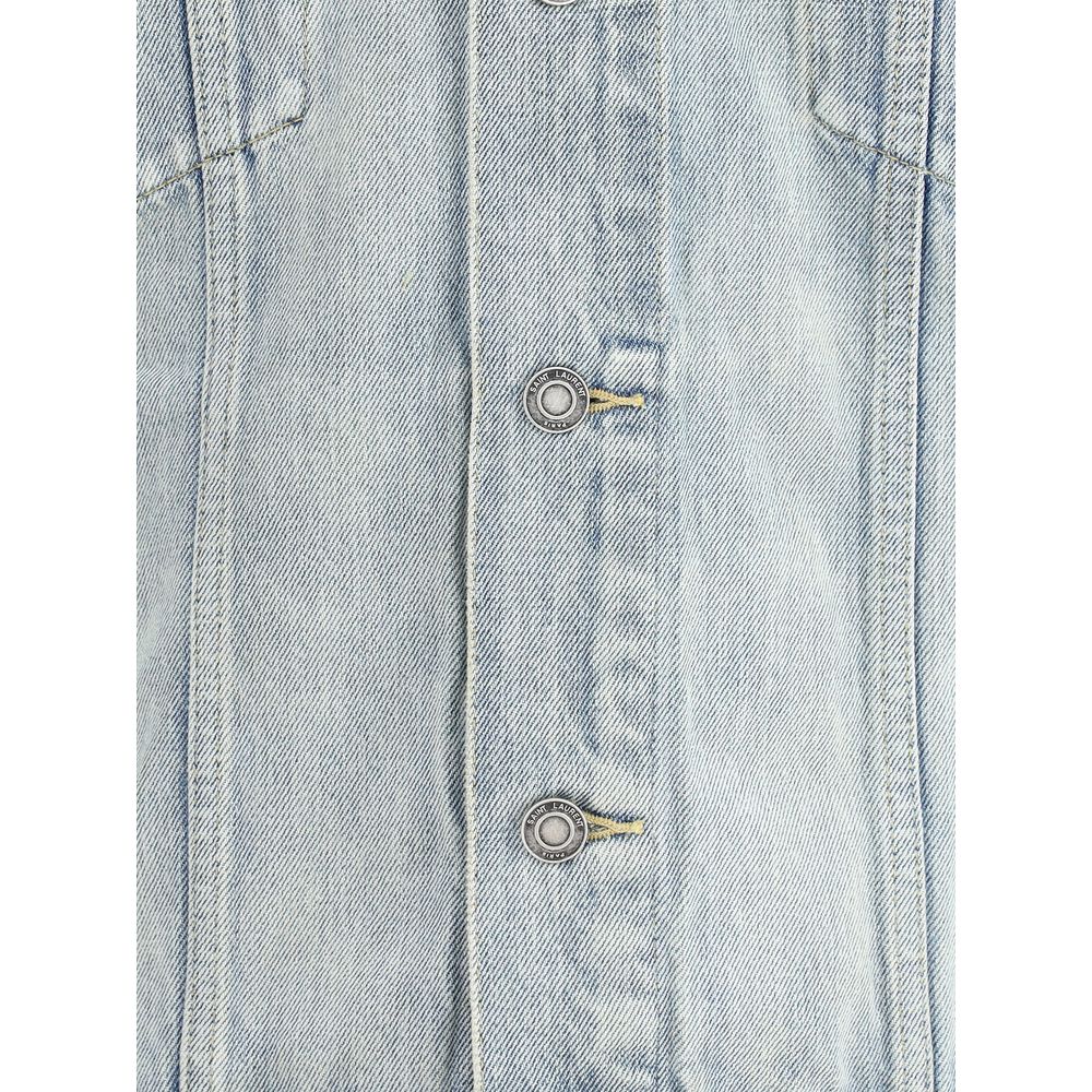 Saint Laurent Blue Cotton Denim Jacket: Timeless Luxury Redefined