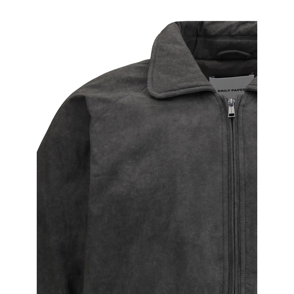 Daily Paper Black Cotton Bomber Jacket for Effortless Elegance