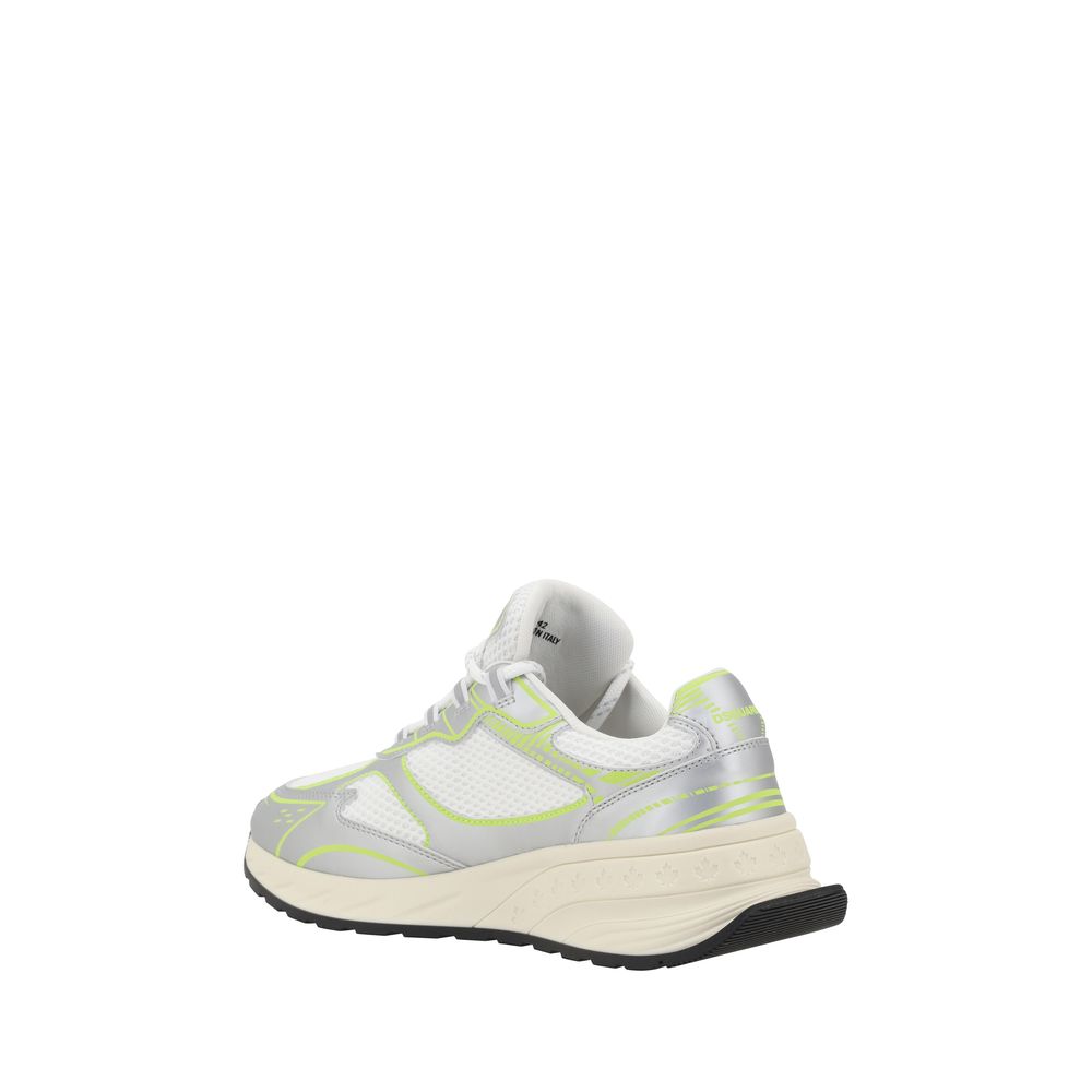 Dsquared² White Leather Sneakers with Iconic Design and Premium Craftsmanship