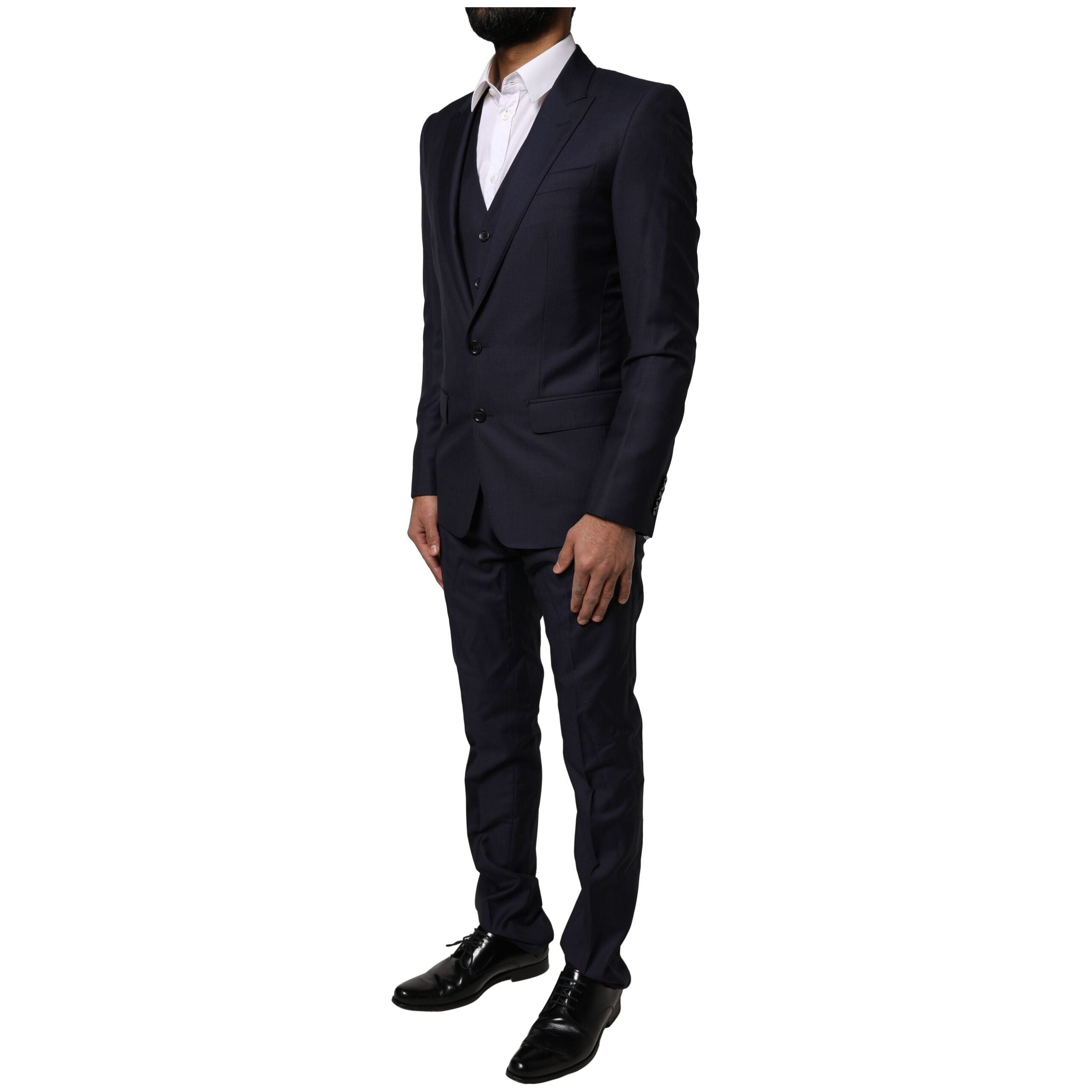 Dolce & Gabbana Blue MARTINI Wool 3 Piece Formal Suit