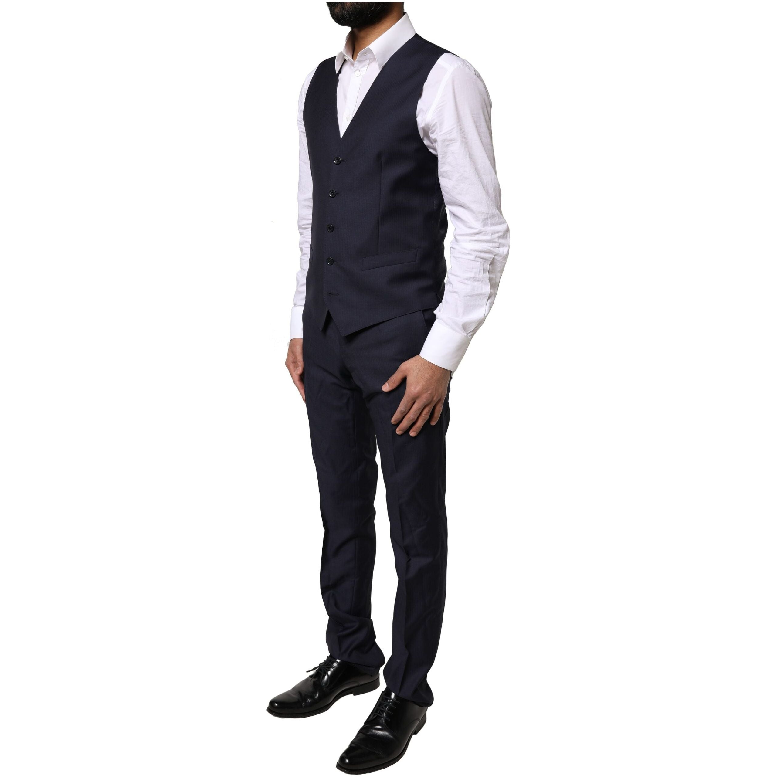 Dolce & Gabbana Blue MARTINI Wool 3 Piece Formal Suit